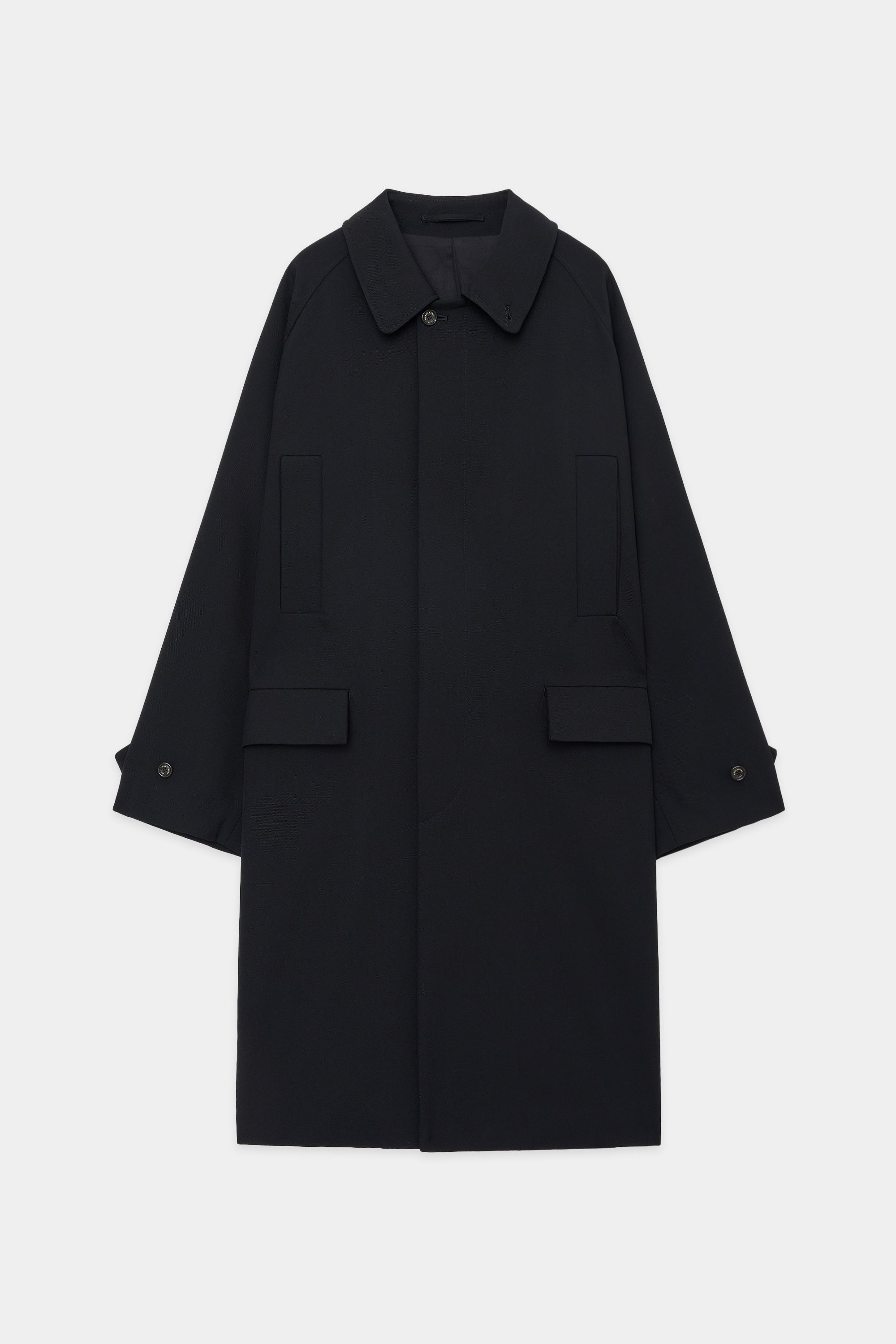 ORGANIC WOOL SURVIVAL CLOTH BIG MAC COAT, Black