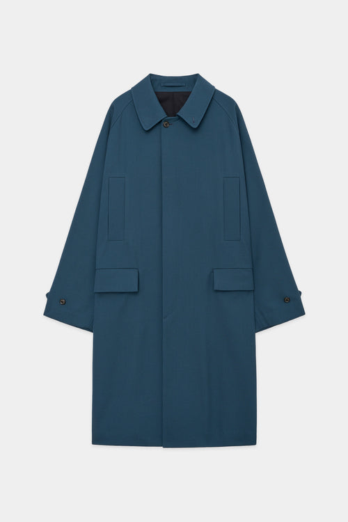 ORGANIC WOOL SURVIVAL CLOTH BIG MAC COAT, Dark Turquoise