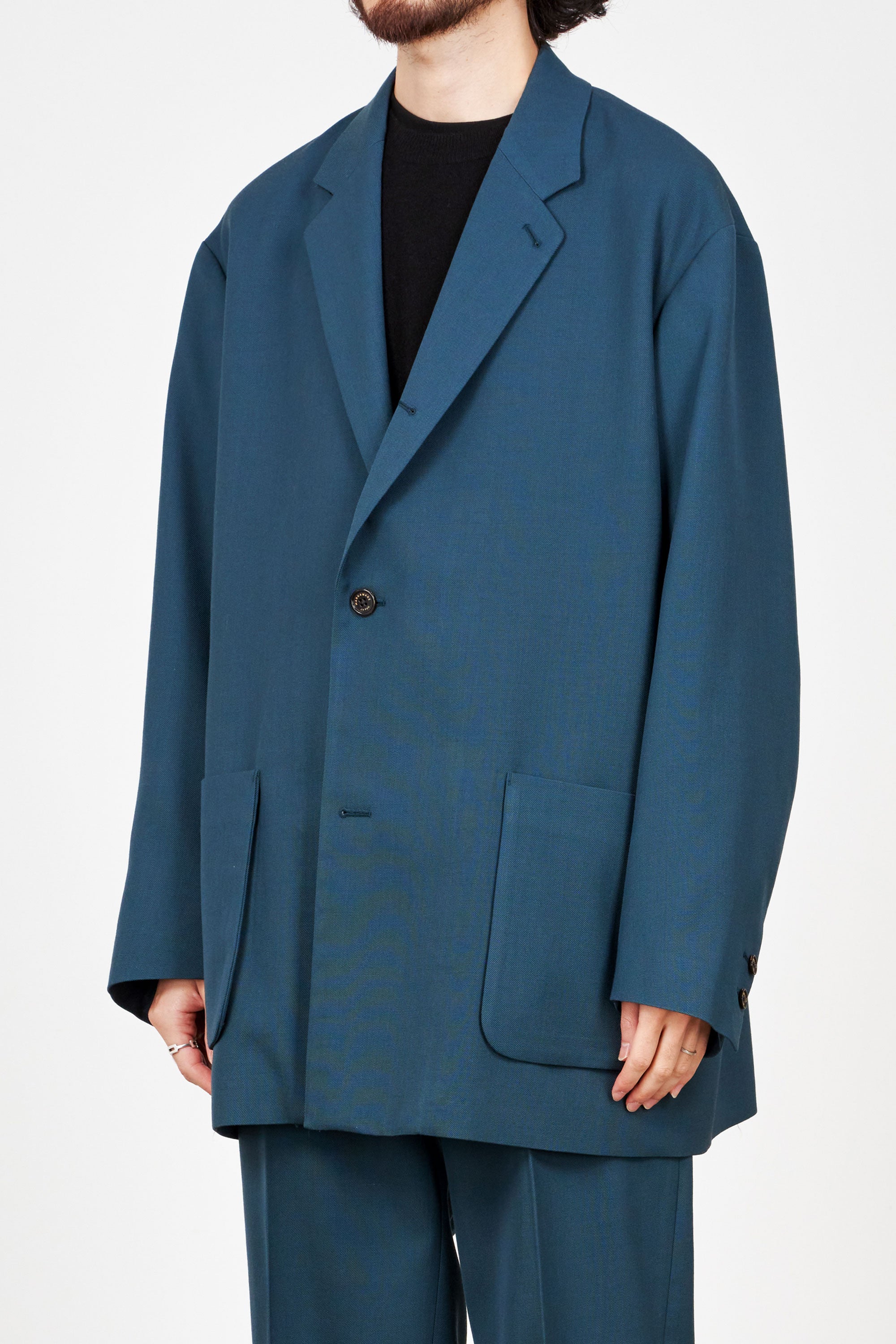 ORGANIC WOOL SURVIVAL CLOTH COMFORT BLAZER, Dark Turquoise – MARKAWARE