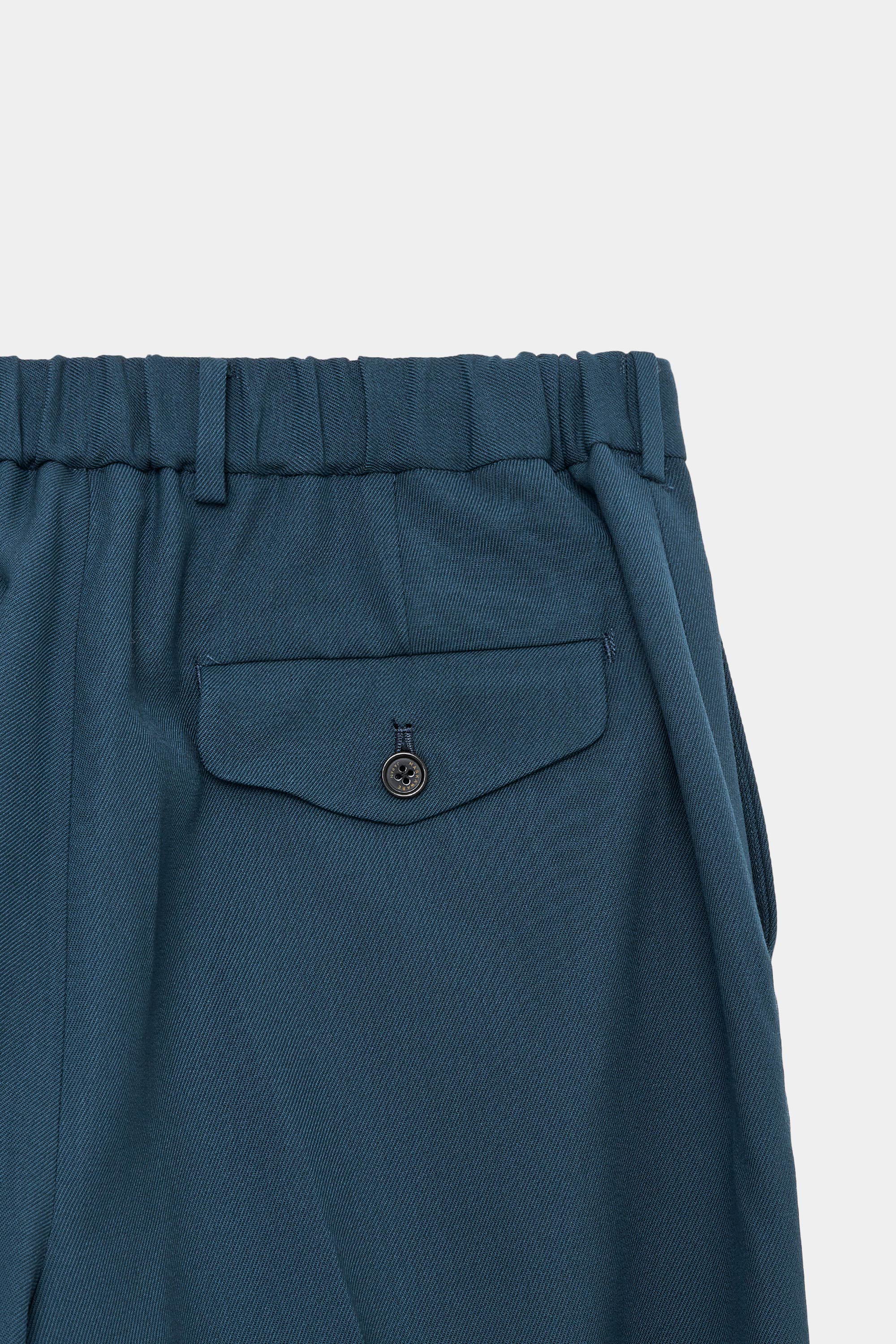 3/60オーガニックウールサバイバルクロス / フラットフロントトラウザーズ, Dark Turquoise