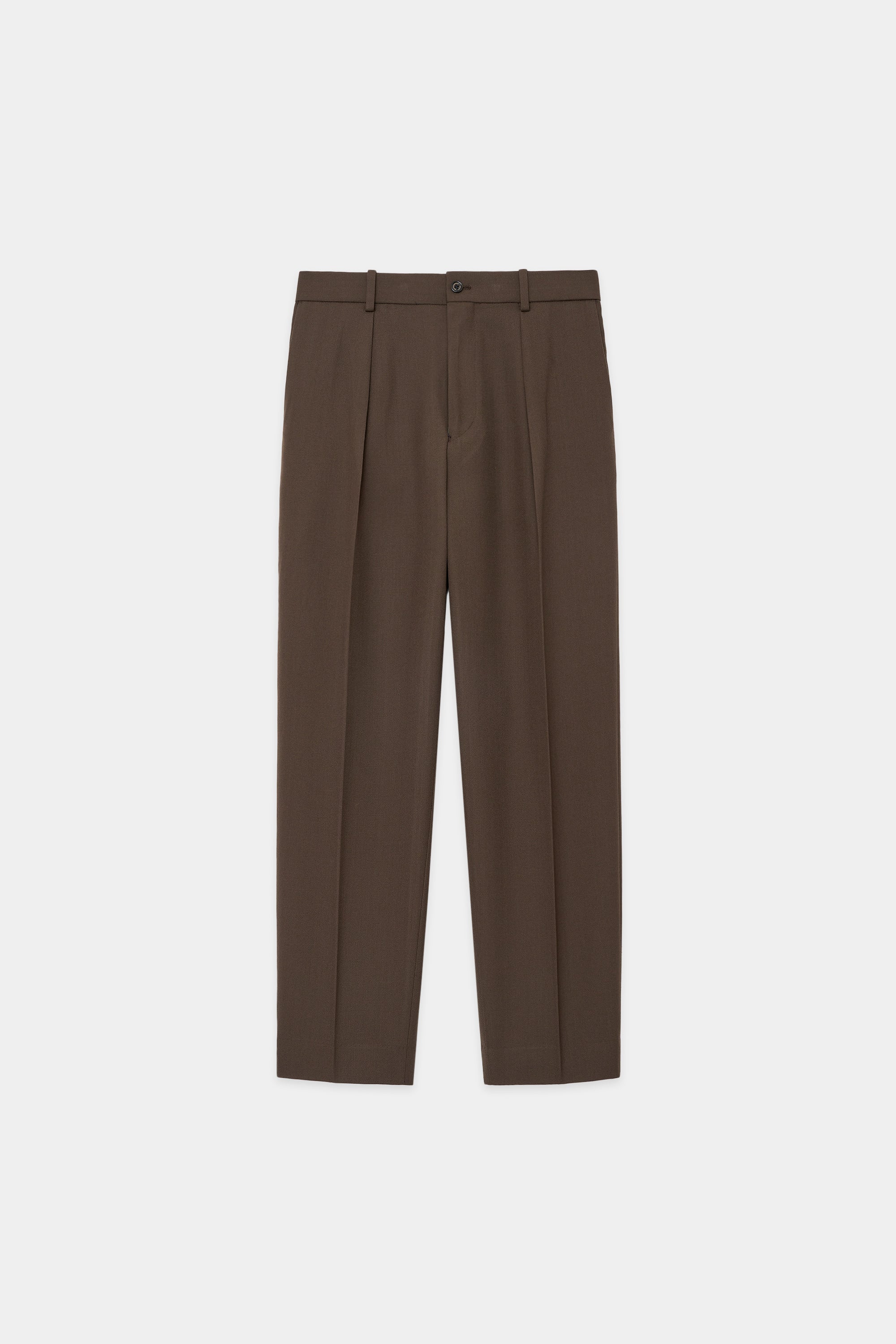 ORGANIC WOOL SURVIVAL CLOTH PEGTOP TROUSERS, Brown Khaki