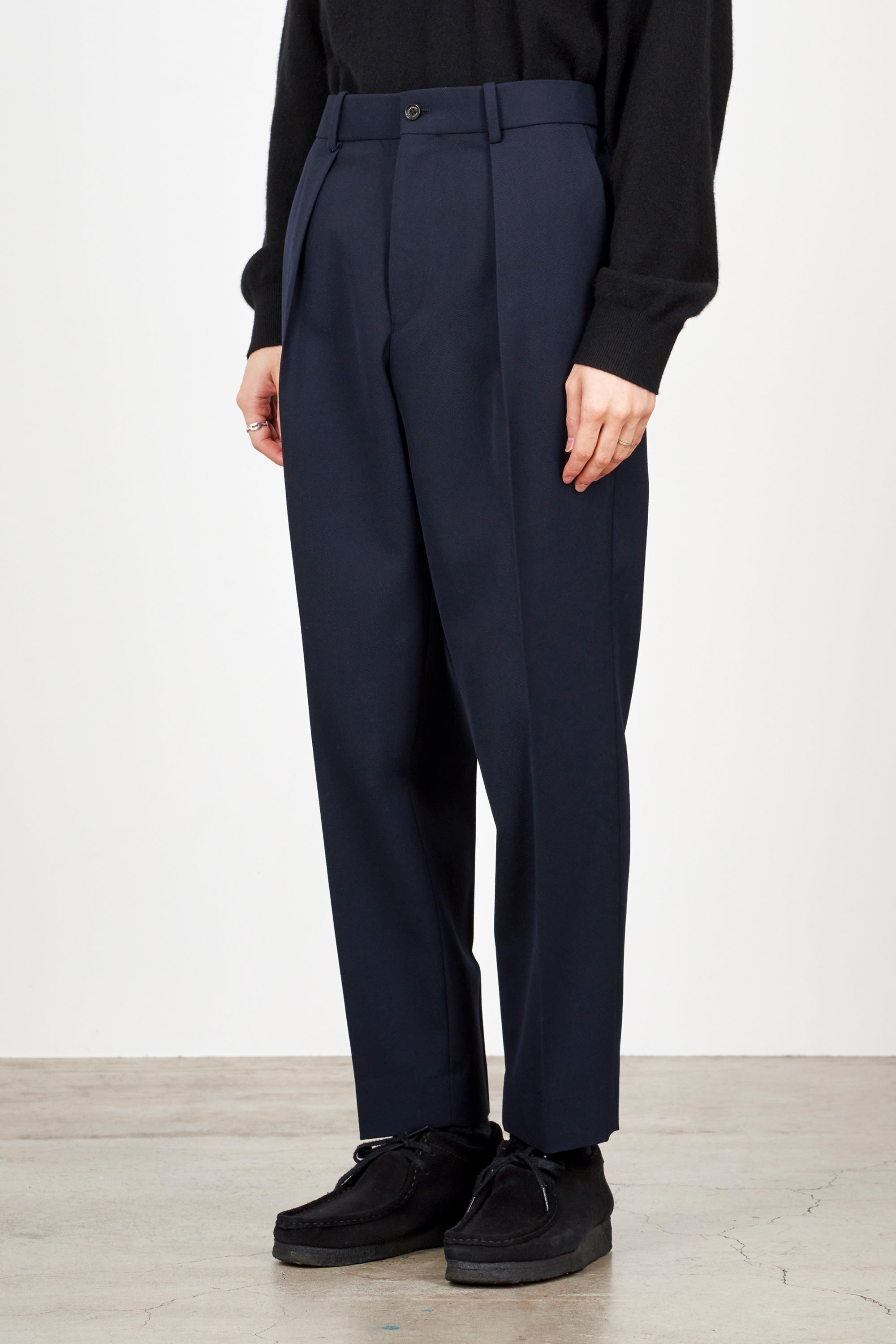 MARKAWARE PEGTOP TROUSERS NAVYスラックス - dibrass.com