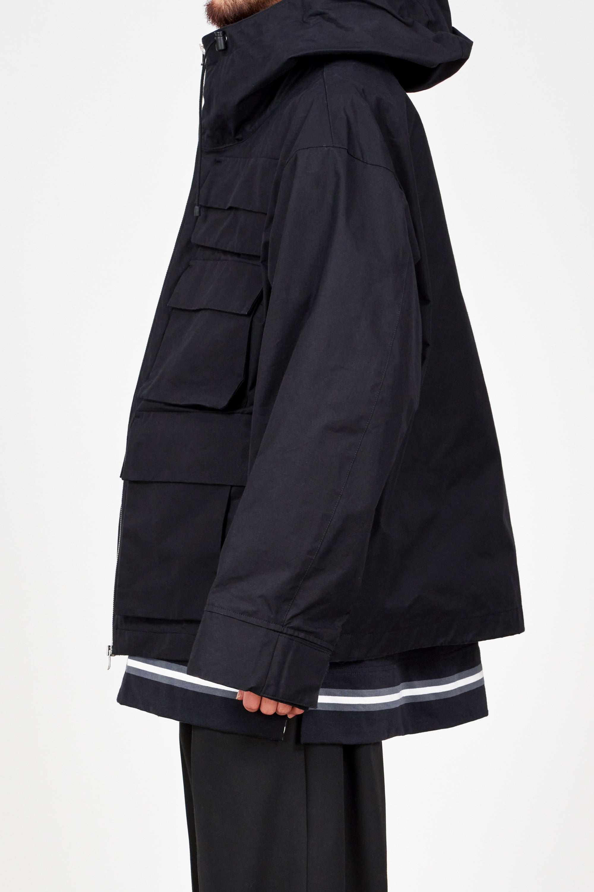 HEAVY ALL WEATHER CLOTH CARRY ALL JACKET, Black