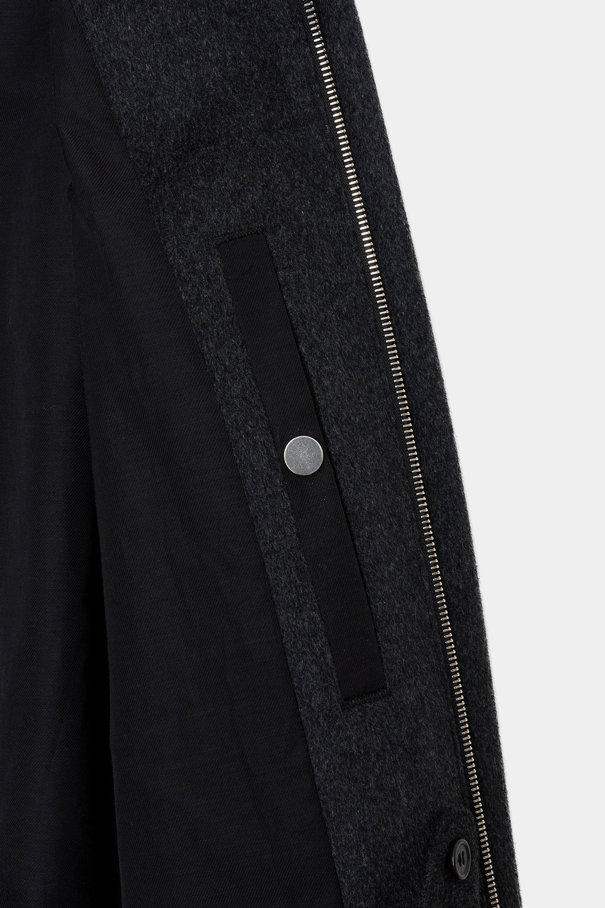 CASHMERE FLANNEL CASHMERE WORK JACKET, Charcoal