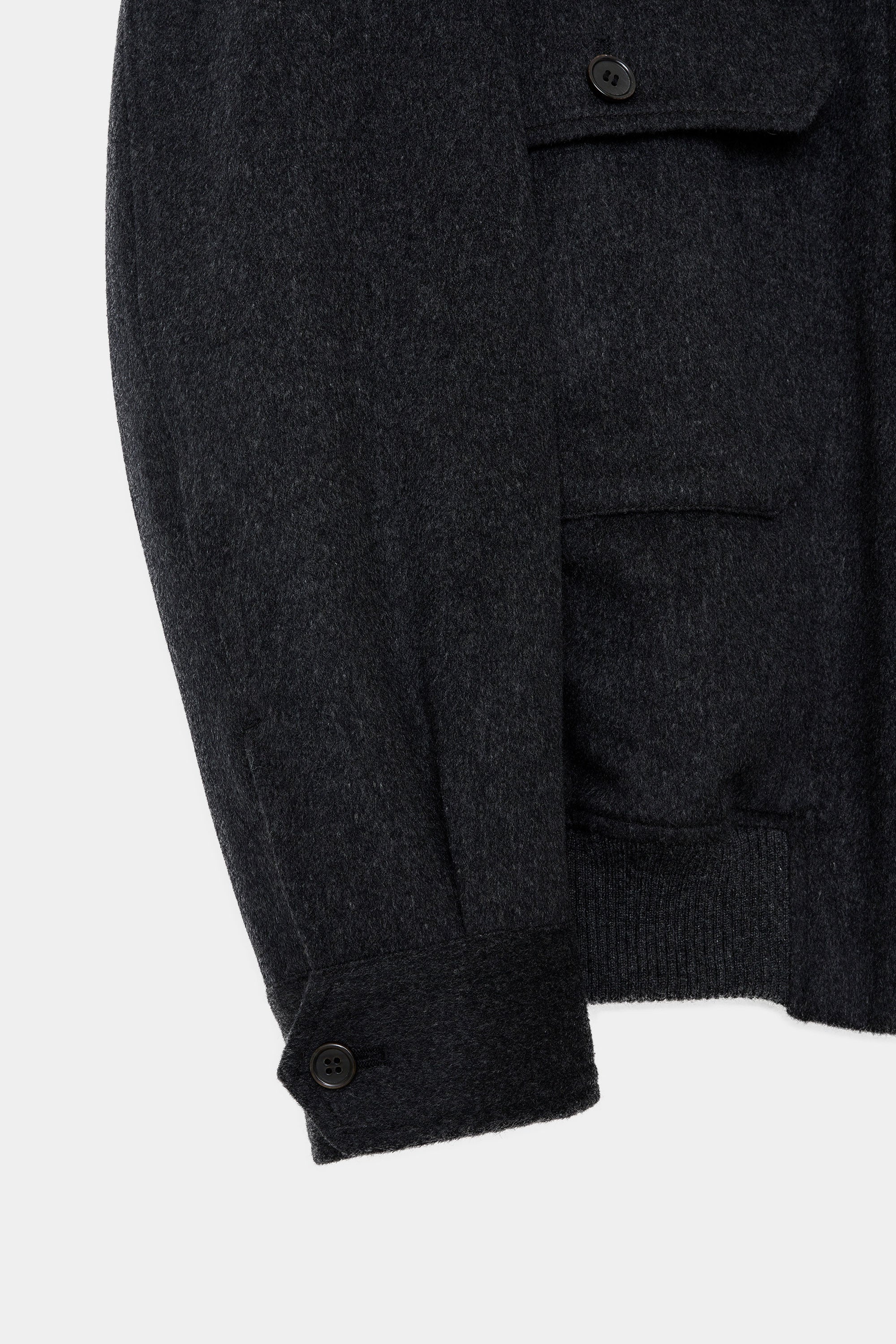 CASHMERE FLANNEL CASHMERE WORK JACKET, Charcoal