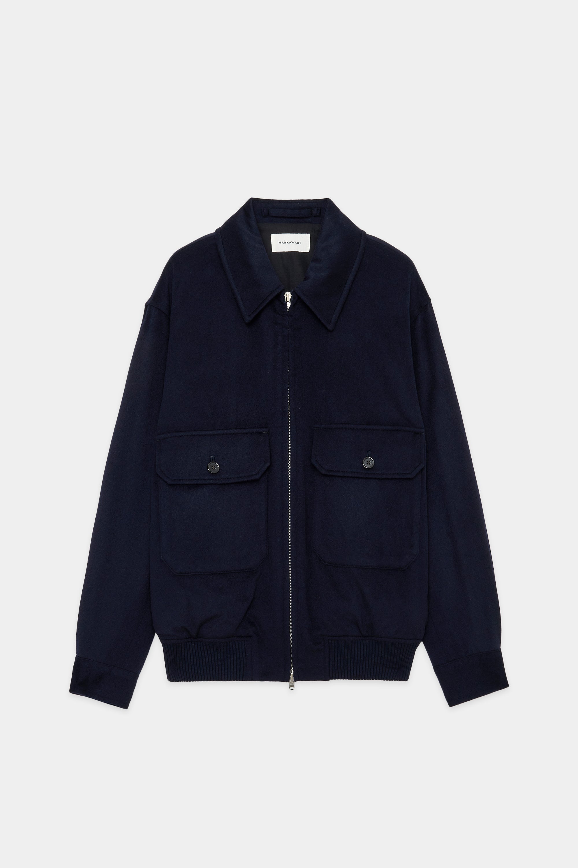 CASHMERE FLANNEL CASHMERE WORK JACKET, Navy