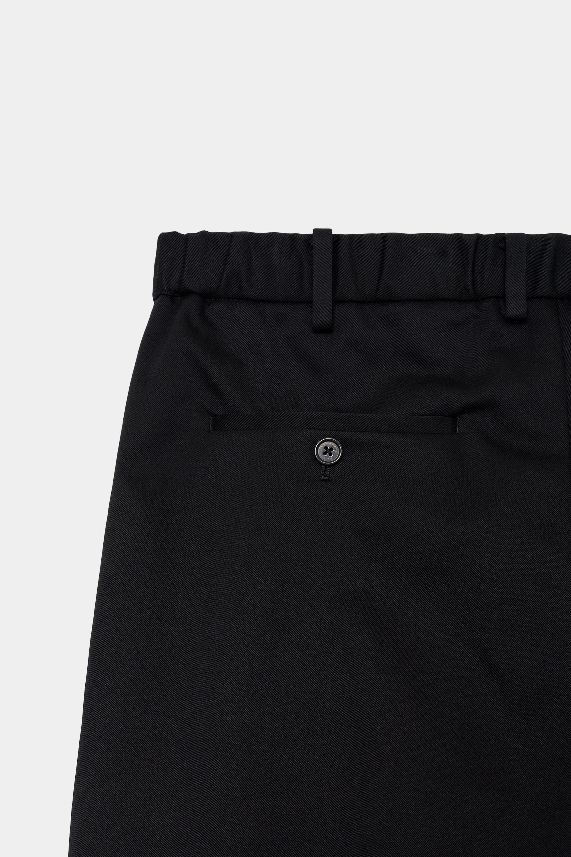 ORGANIC COTTON 30/2 TWILL DOUBLE PLEATED TROUSERS, Black
