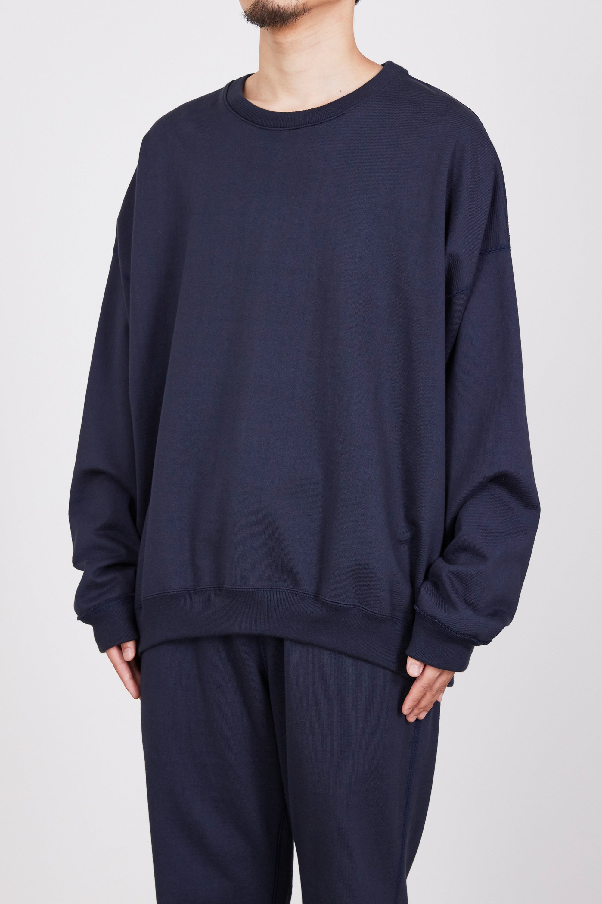 ORGANIC COTTON HEAVY FLEECE HUGE SWEAT, Navy – MARKAWARE