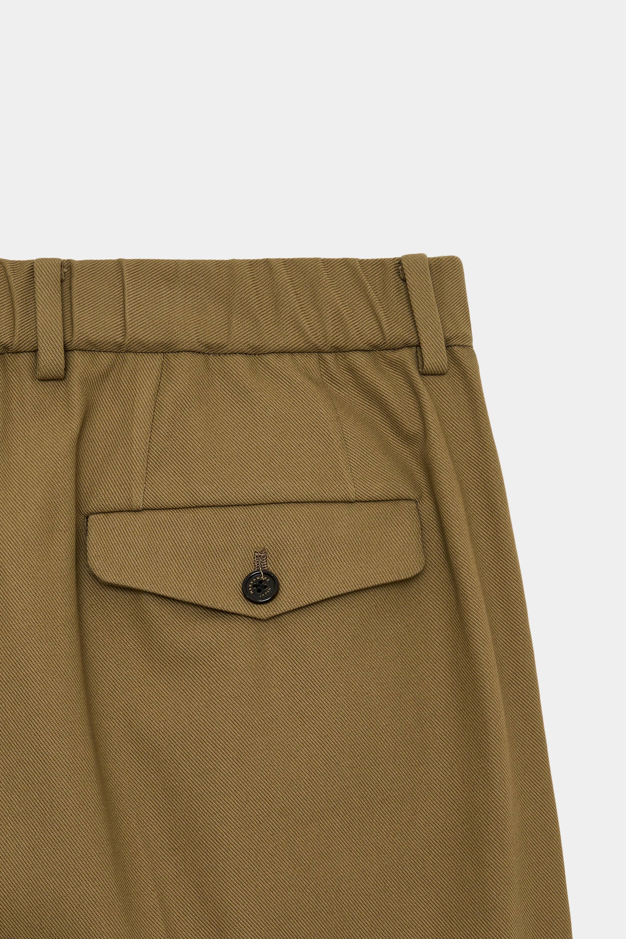 ORGANIC COTTON SURVIVAL CLOTH TRIPLE PLEATED WIDE TROUSERS, Beige