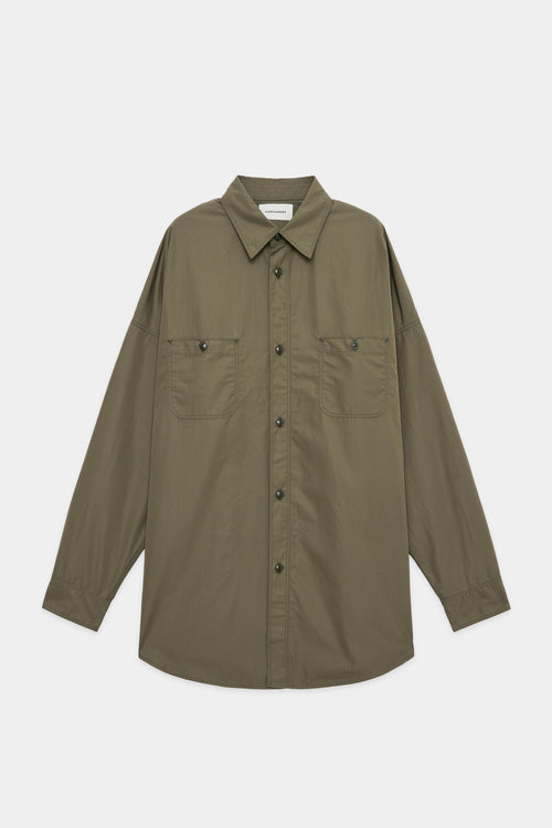 120/2オールウェザークロス / ロングテントシャツ, Sage Green