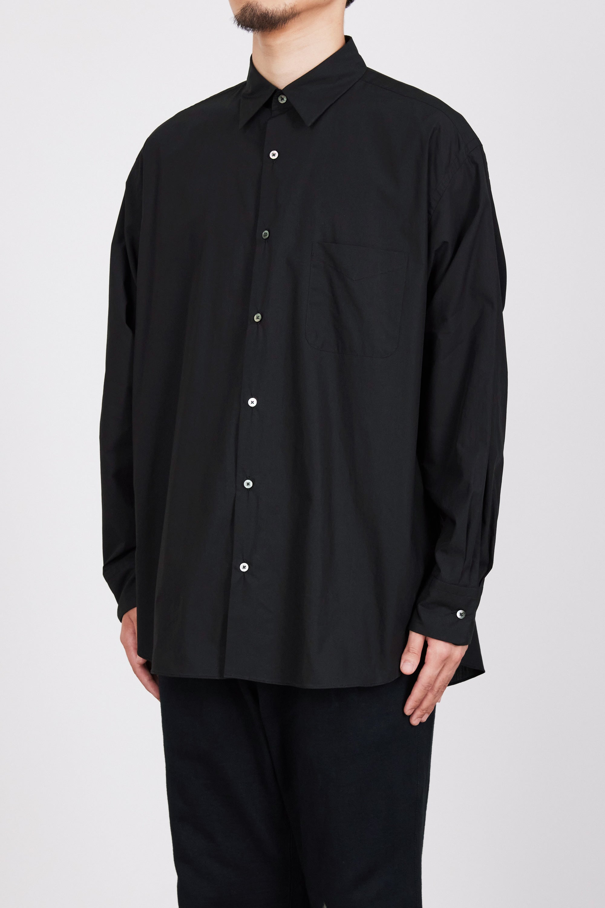 ORGANIC GIZA TYPEWRITER COMFORT FIT SHIRT, Black