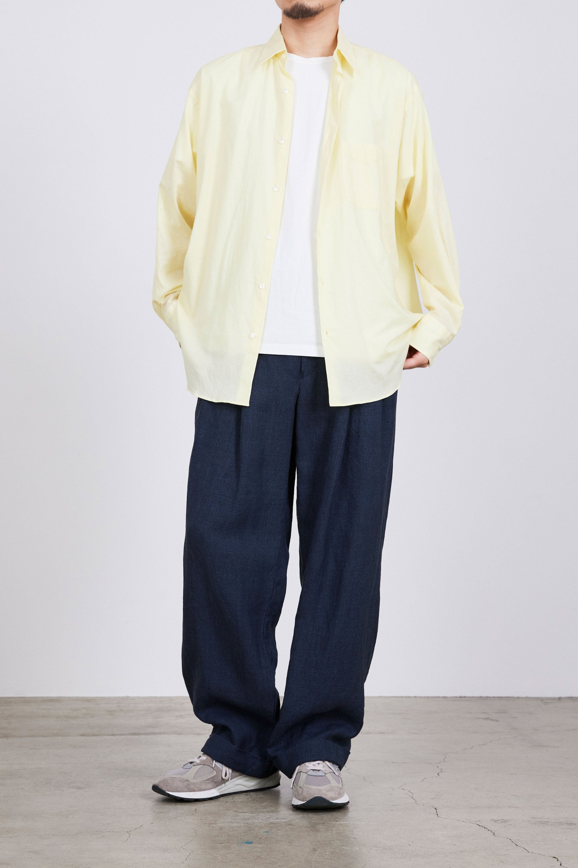 オーガニックペルーピマコットン60/-ローン / コンフォートフィットシャツ, Yellow