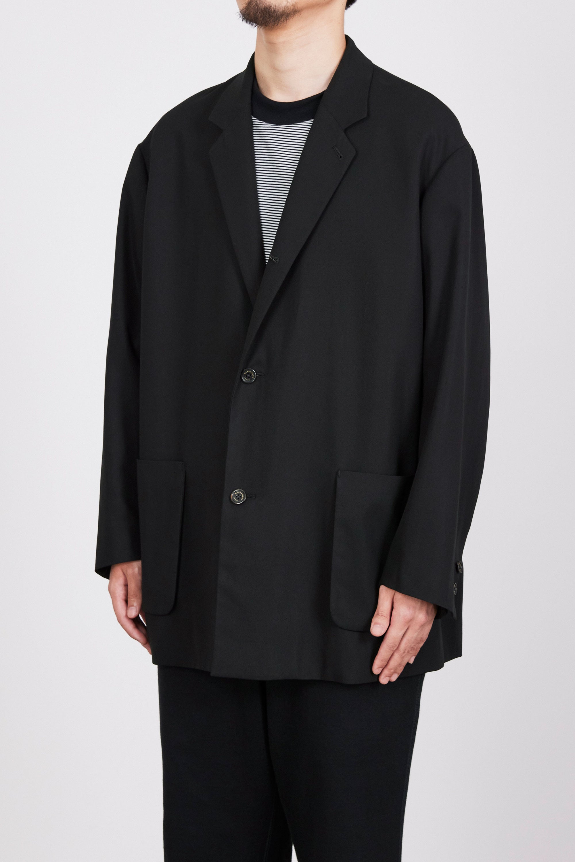 DRY VOILE TWILL COMFORT BLAZER, Black