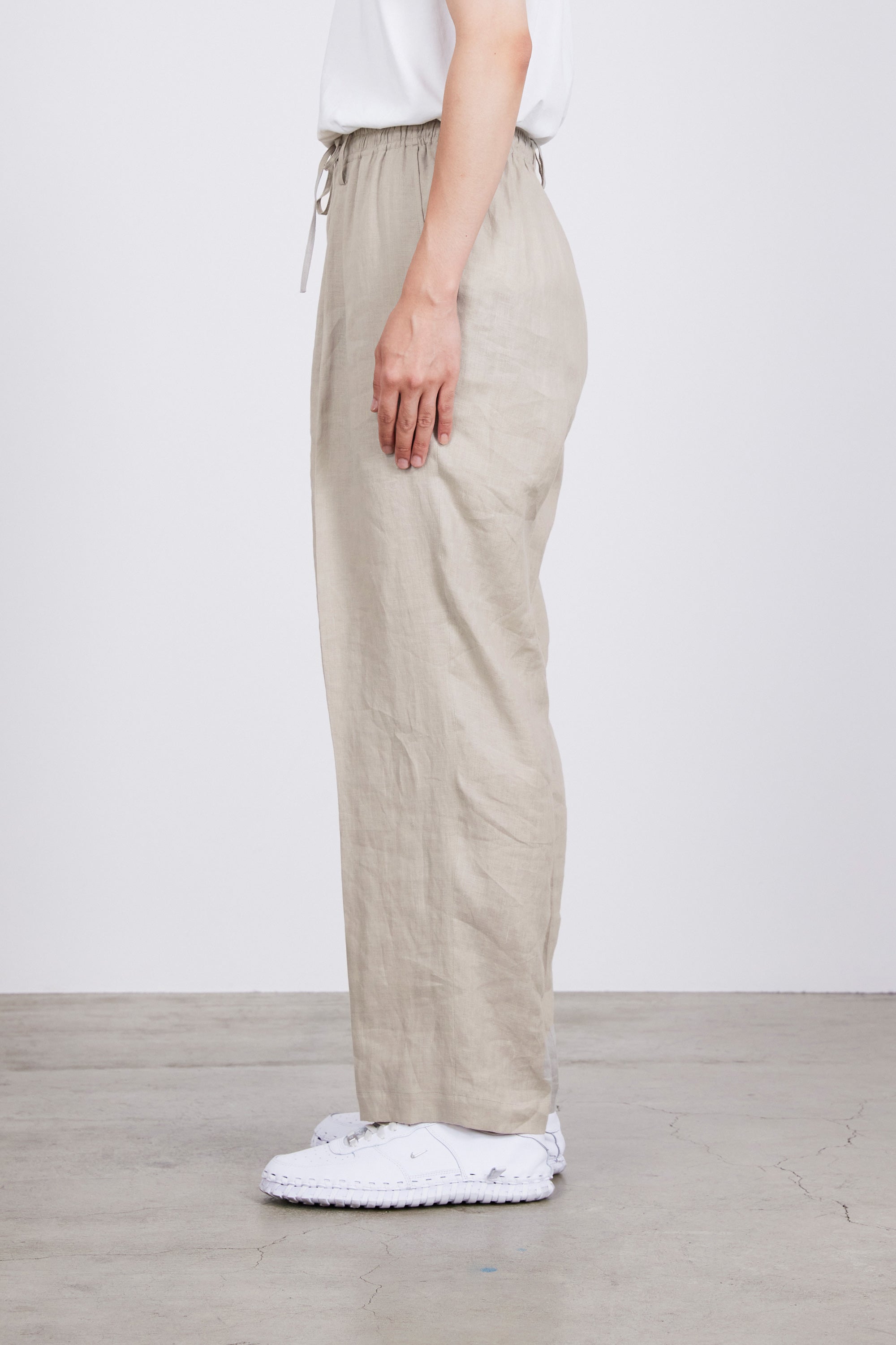 HEMP SHIRTING CLASSIC FIT EASY PANTS, Taupe