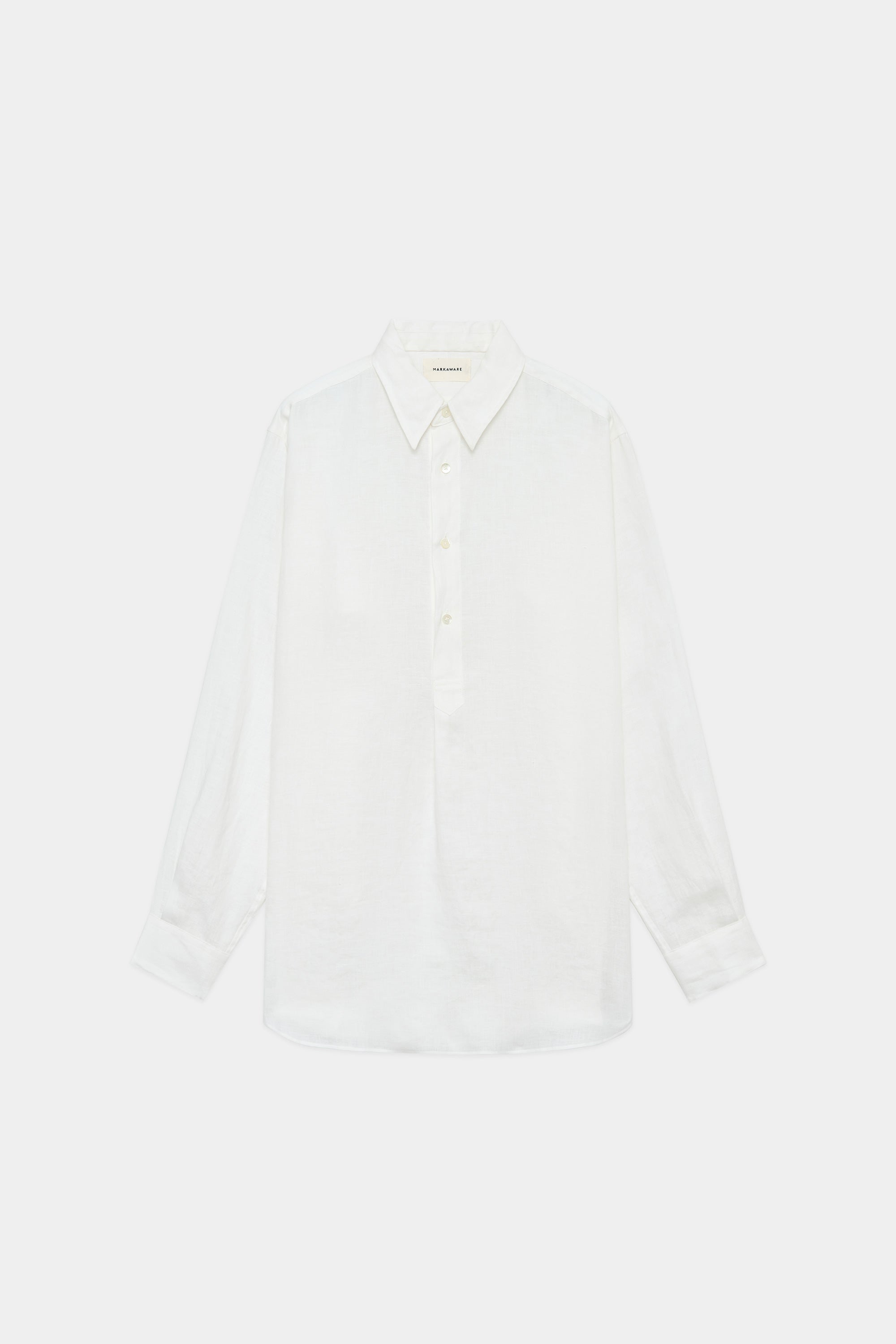 ヘンプ細布 / ダブルカラーロングシャツ, White