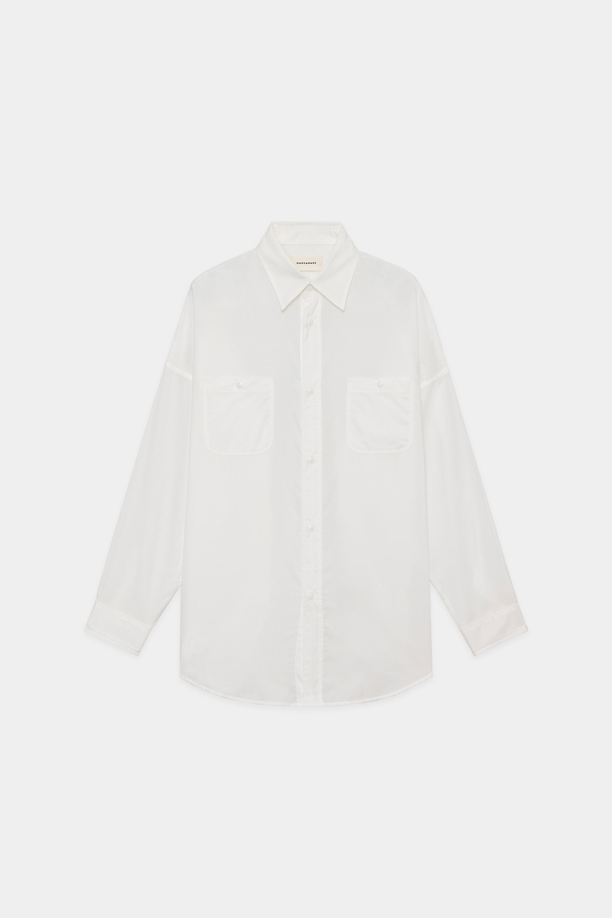 オーガニックペルーピマコットン60/-ローン / テントロングシャツ, White