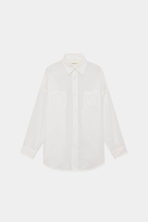 オーガニックペルーピマコットン60/-ローン / テントロングシャツ, White