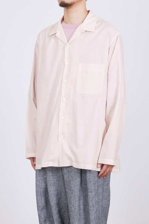 オーガニックペルーピマコットン60/-ローン / オープンカラーシャツ, Pink