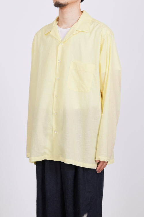 オーガニックペルーピマコットン60/-ローン / オープンカラーシャツ, Yellow