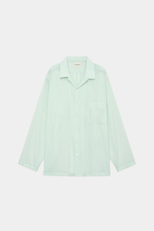 オーガニックペルーピマコットン60/-ローン / オープンカラーシャツ, Green