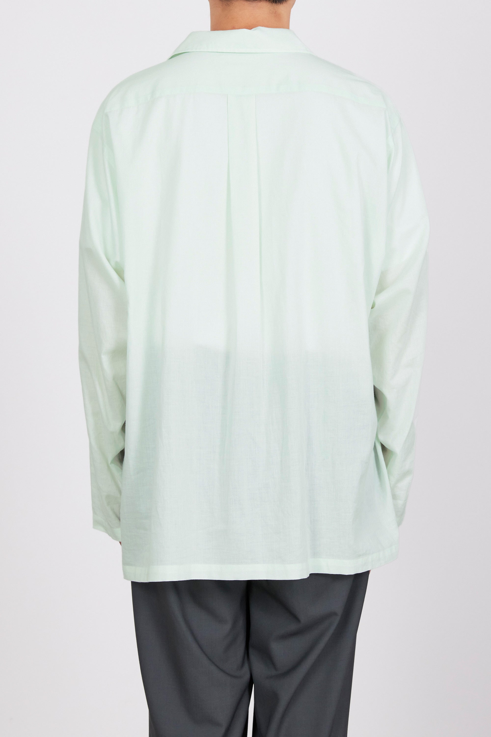 オーガニックペルーピマコットン60/-ローン / オープンカラーシャツ, Green