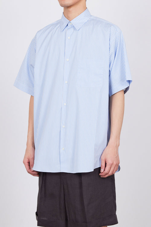 ソクタス ストライプポプリン /  コンフォートフィットシャツ S/S, Blue Stripe
