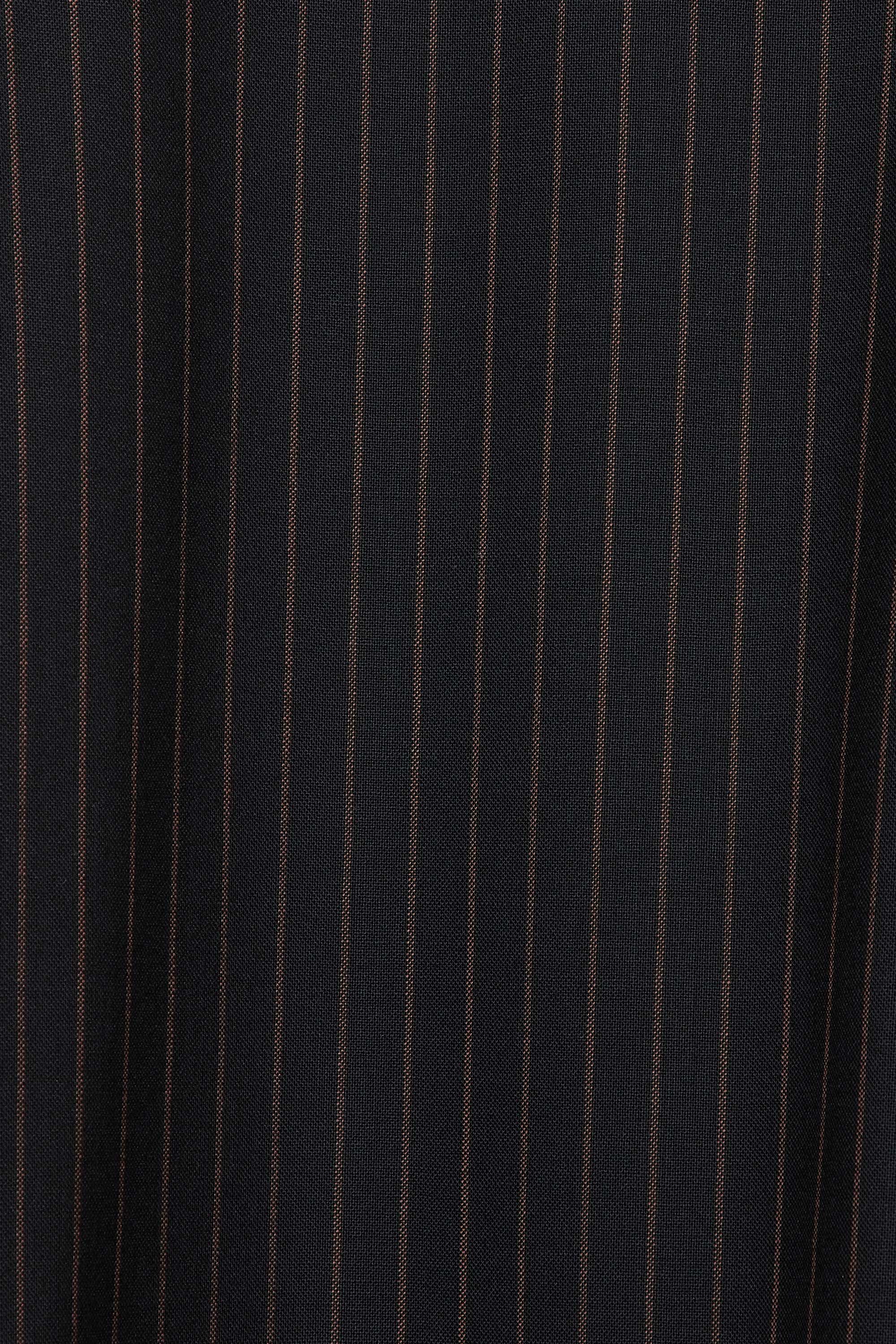 オーガニックウールトロピカル / コンフォートフィットバンドカラーシャツ, Brown Stripe