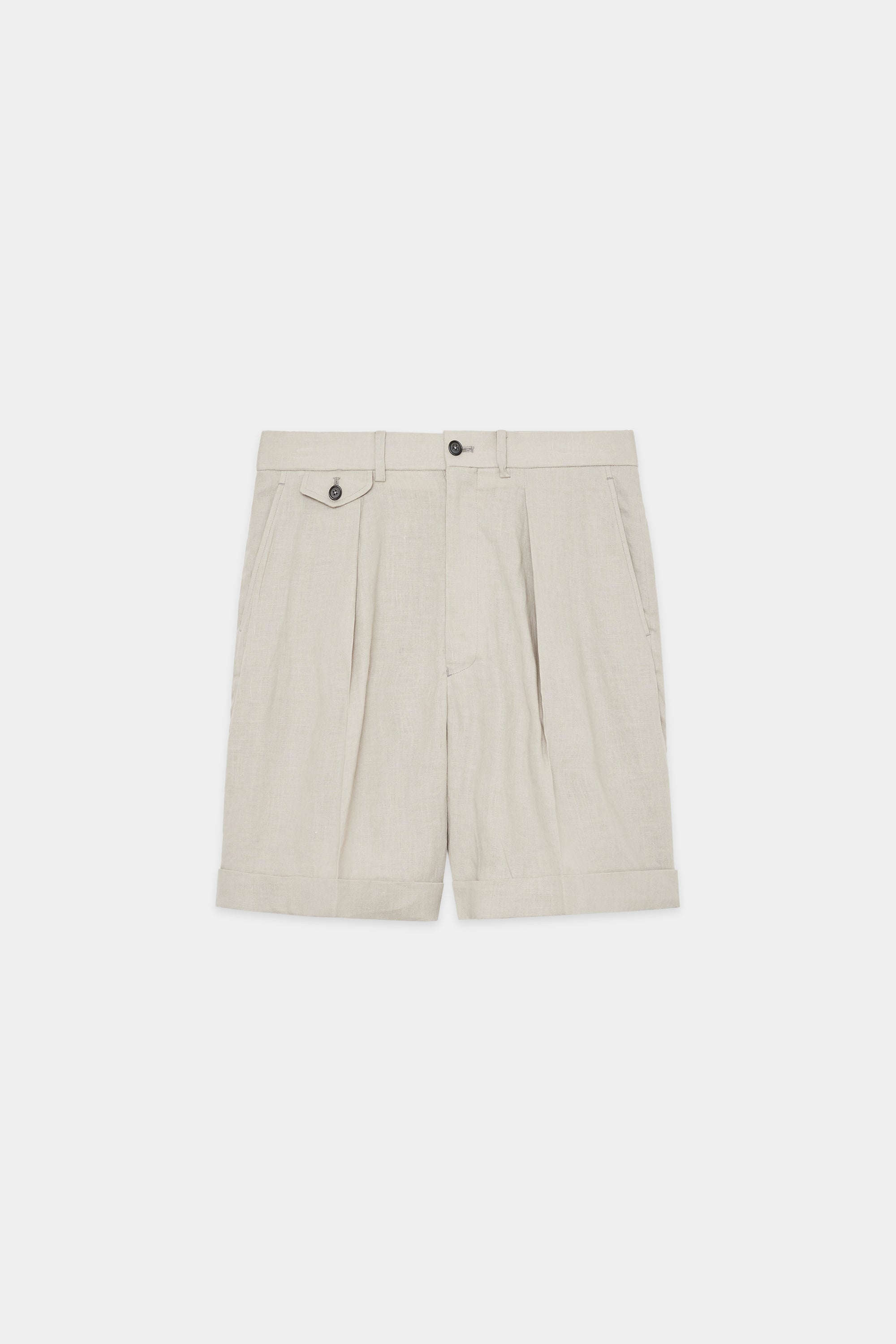 HEMP SHIRTING CLASSIC FIT SHORTS, Taupe