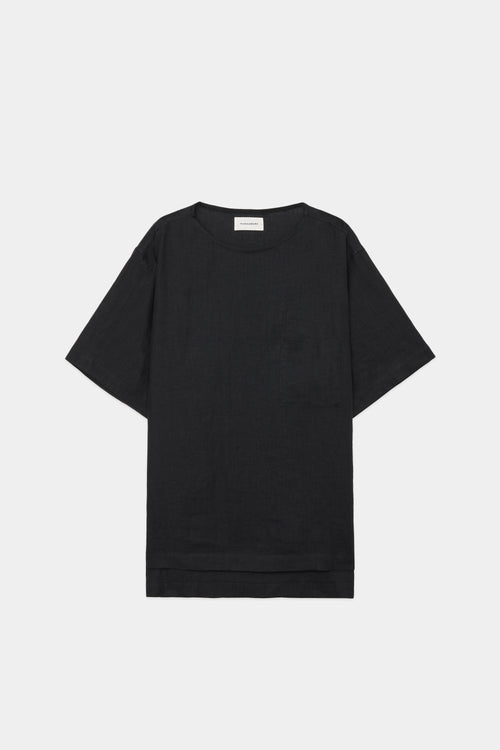 ヘンプ細布 / ポケットスクエア TEE, Black