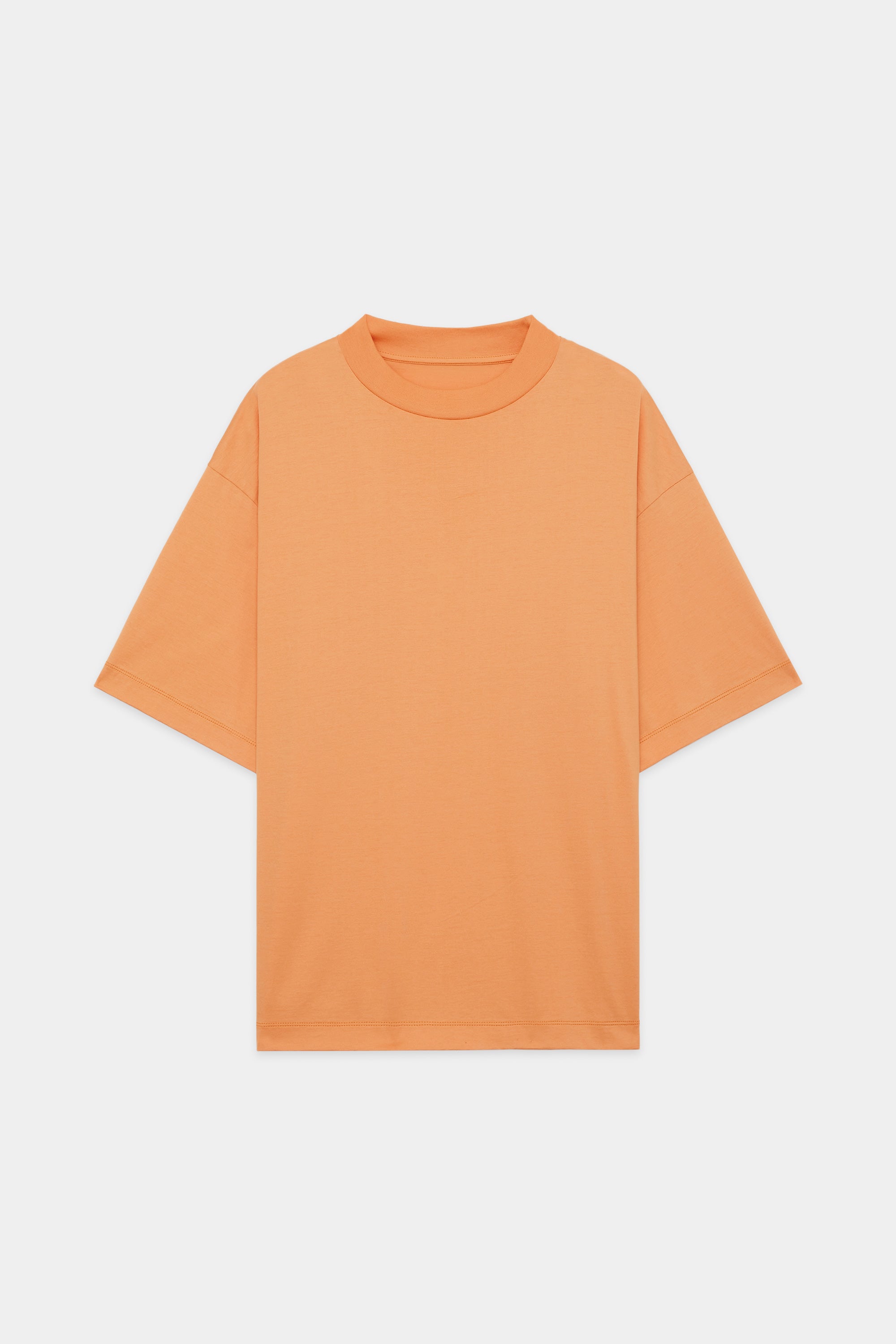 オーガニックGIZA 80/2天竺 / コンフォートフィットモックネック Tee, Orange