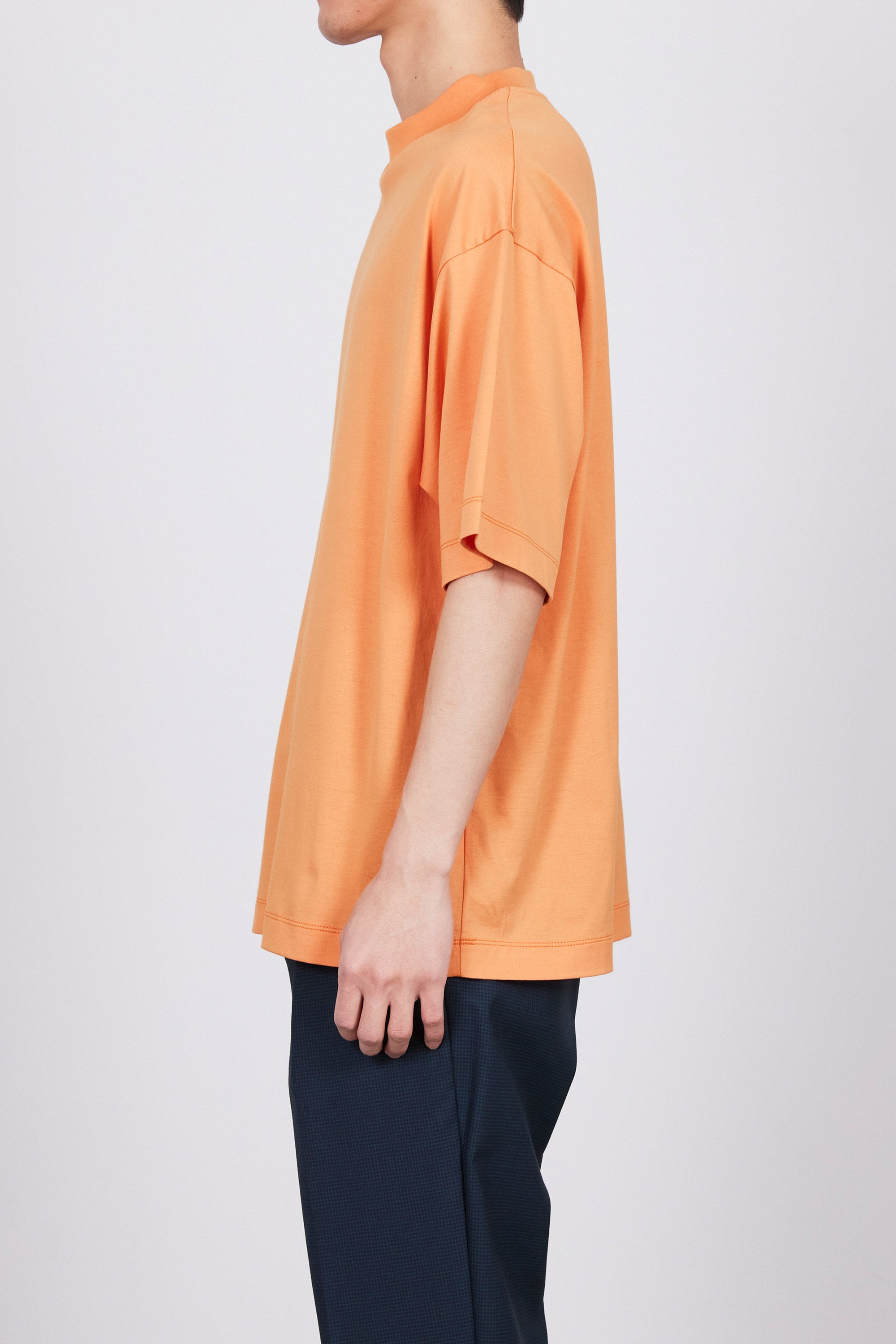 ORGANIC GIZA 80/2 KNIT COMFORT-FIT MOCK NECK Tee, Orange