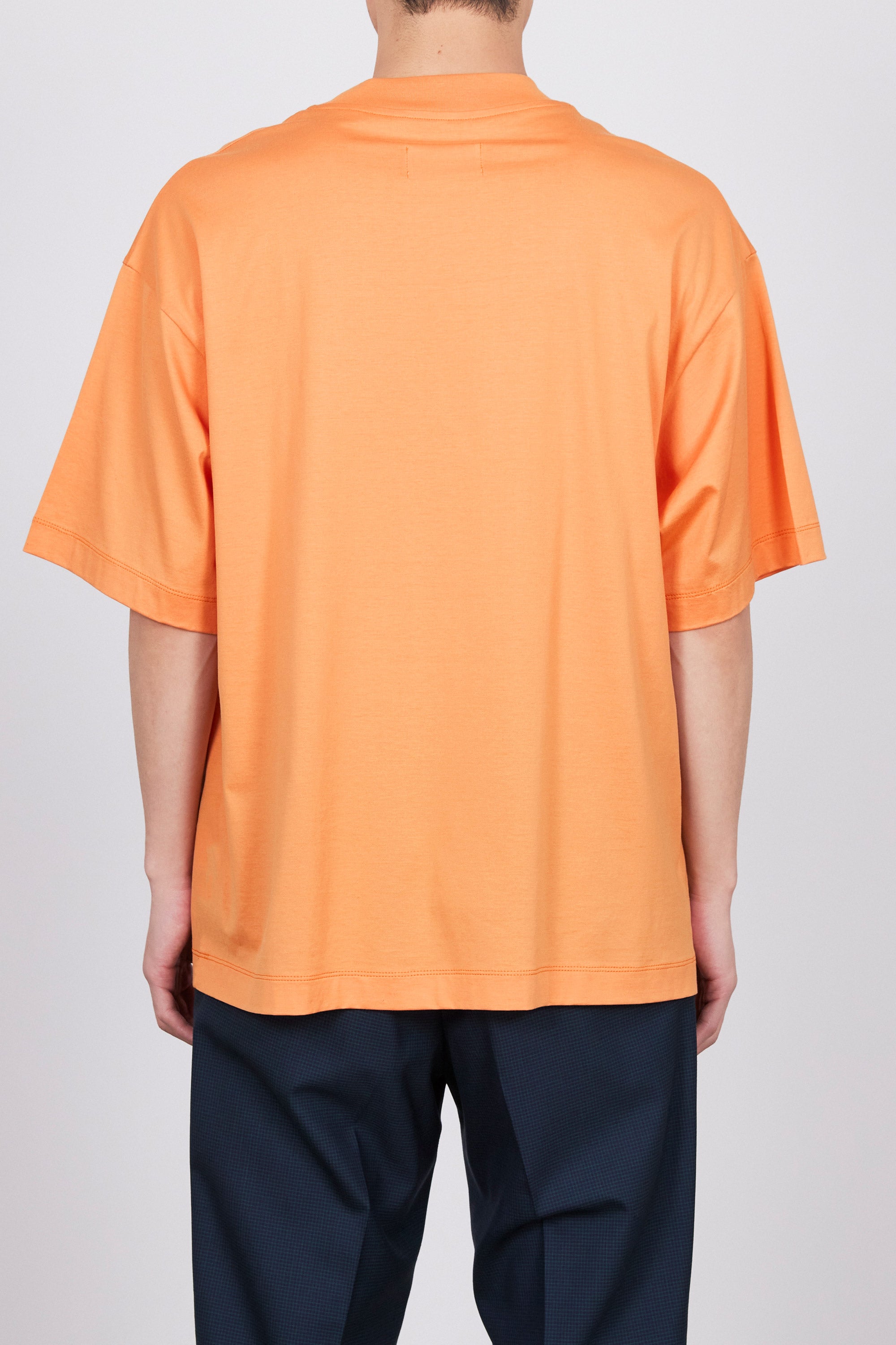 オーガニックGIZA 80/2天竺 / コンフォートフィットモックネック Tee, Orange