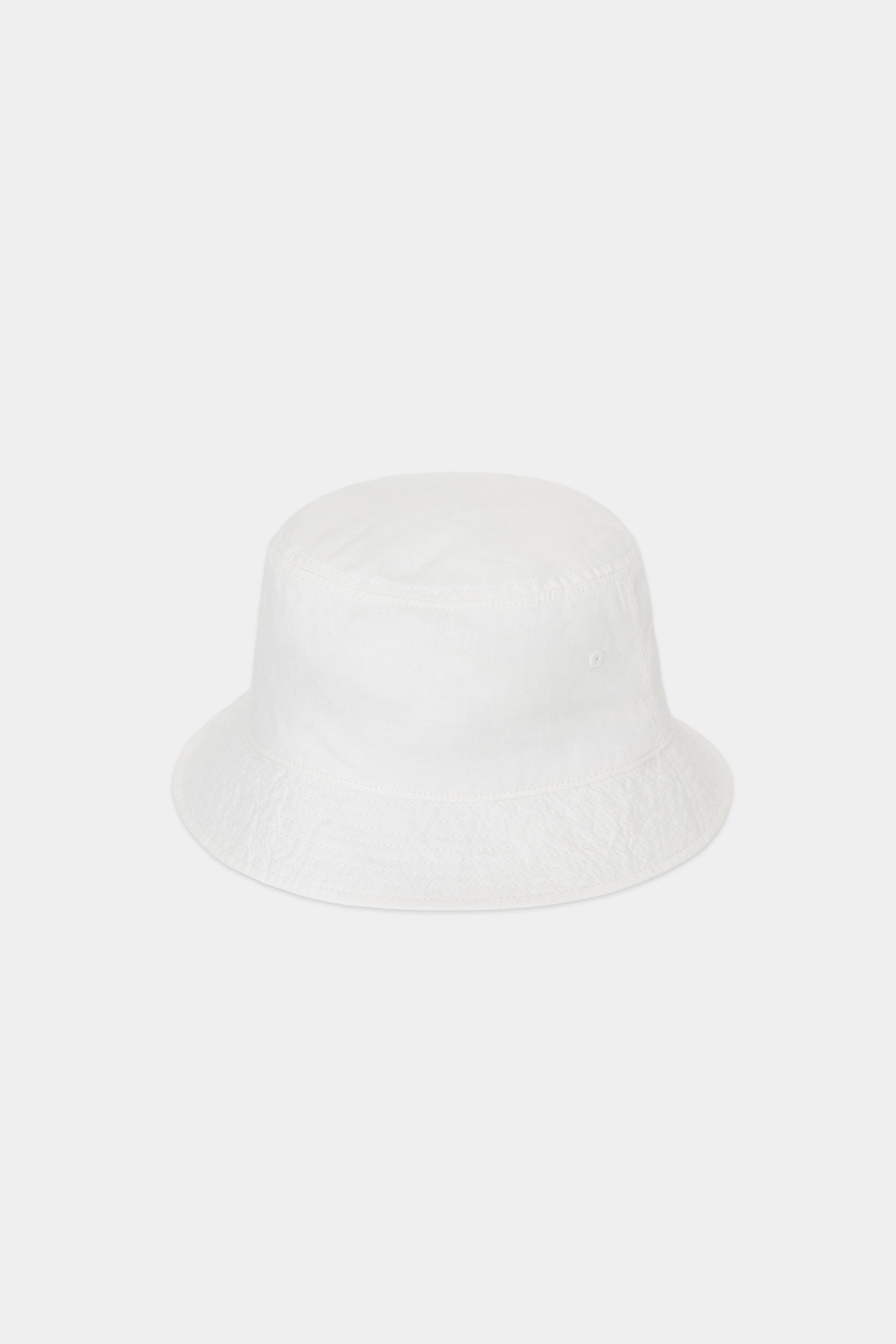 HEMP SHIRTING BUCKET HAT, White