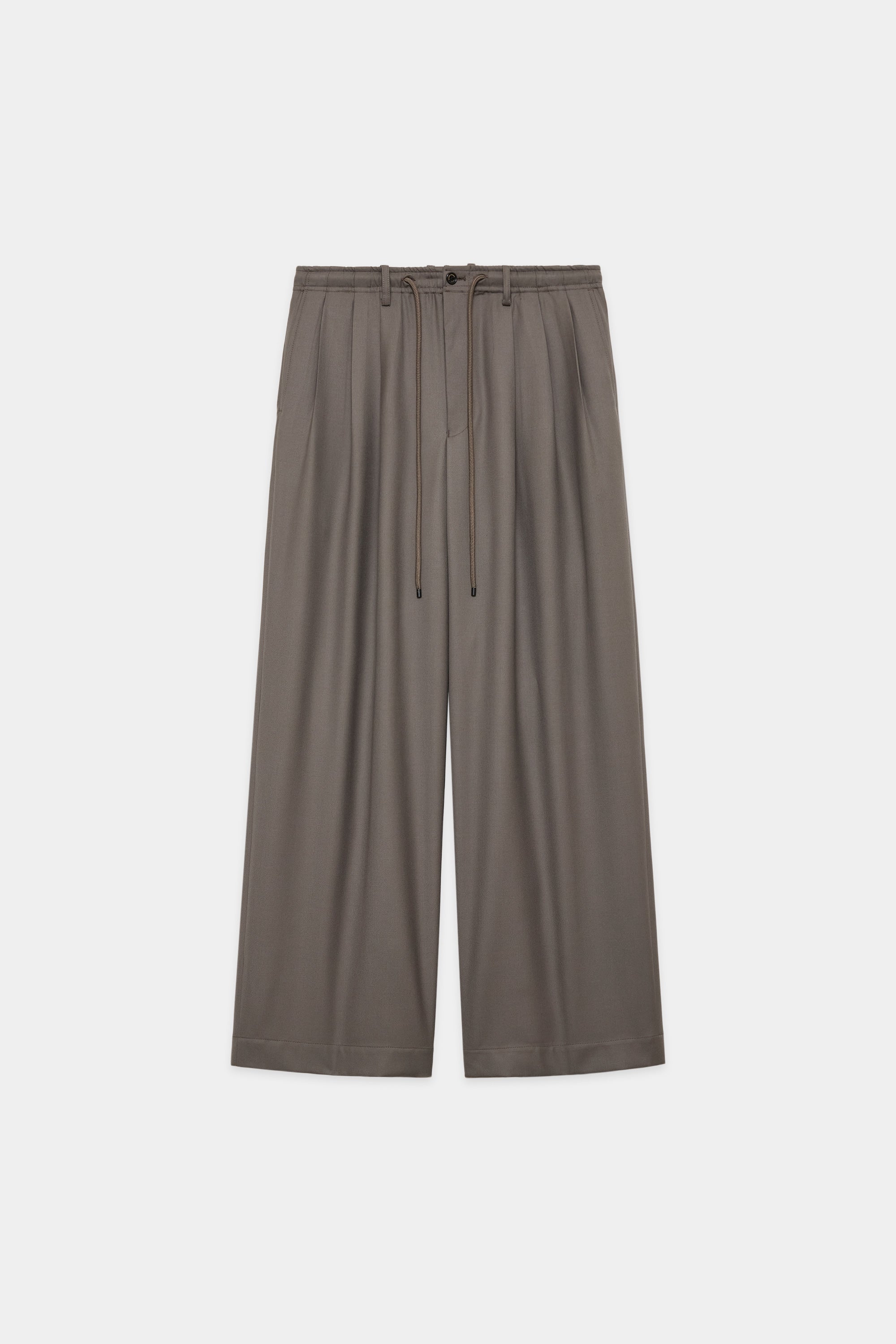 2/72 ORGANIC WOOL SERGE TRIPLE PLEATED EASY TROUSERS, Graige