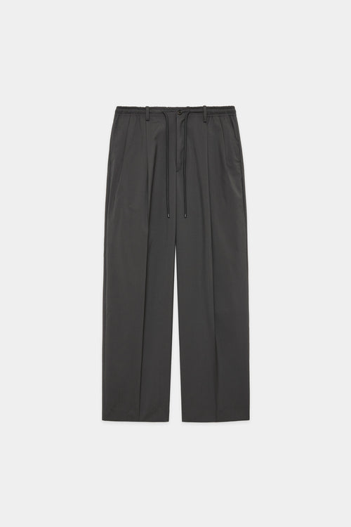 2/80 ORGANIC WOOL TYPEWRITER DOUBLE PLEATED EASY TROUSERS, Charcoal