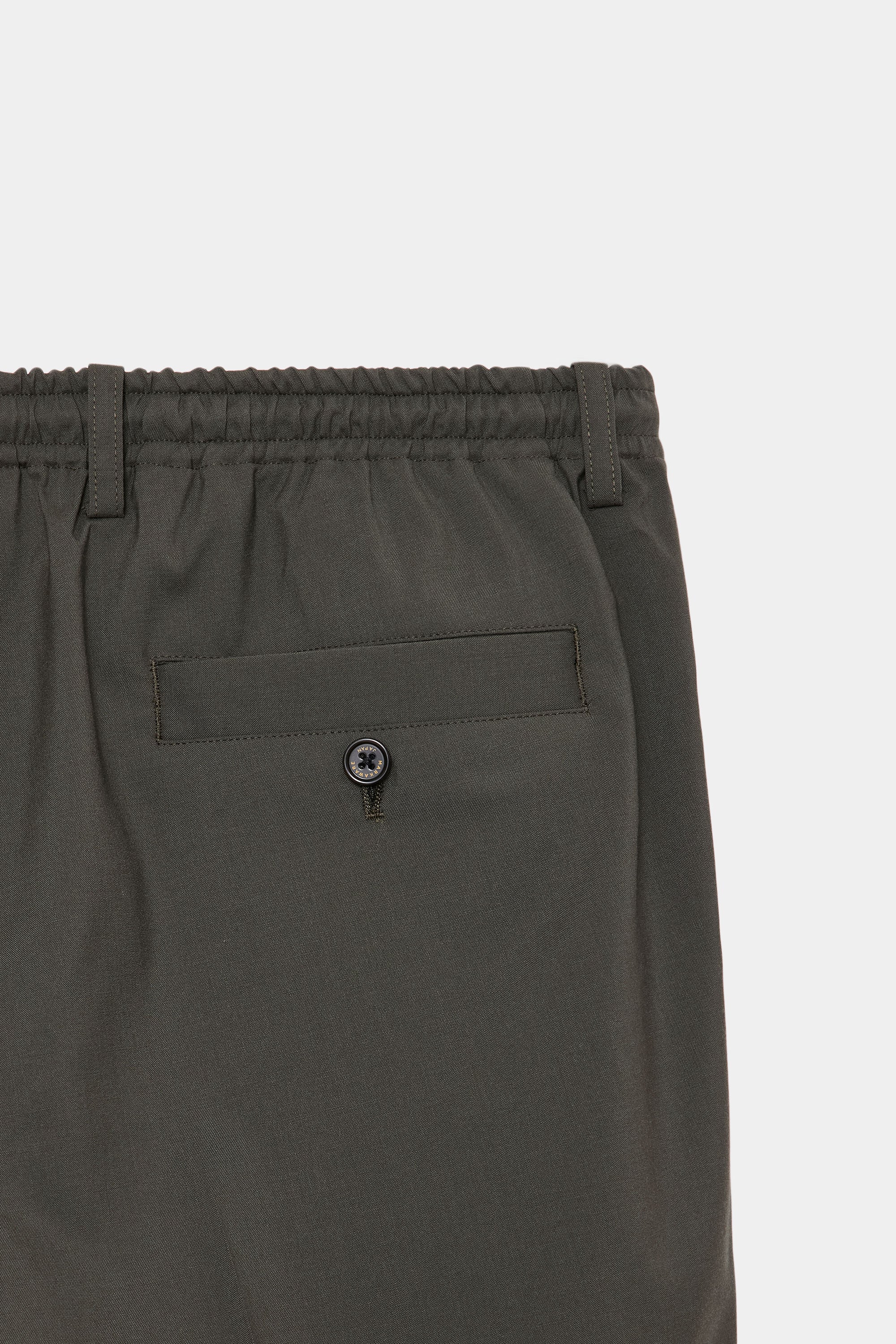 2/80 ORGANIC WOOL TYPEWRITER DOUBLE PLEATED EASY TROUSERS, Olive