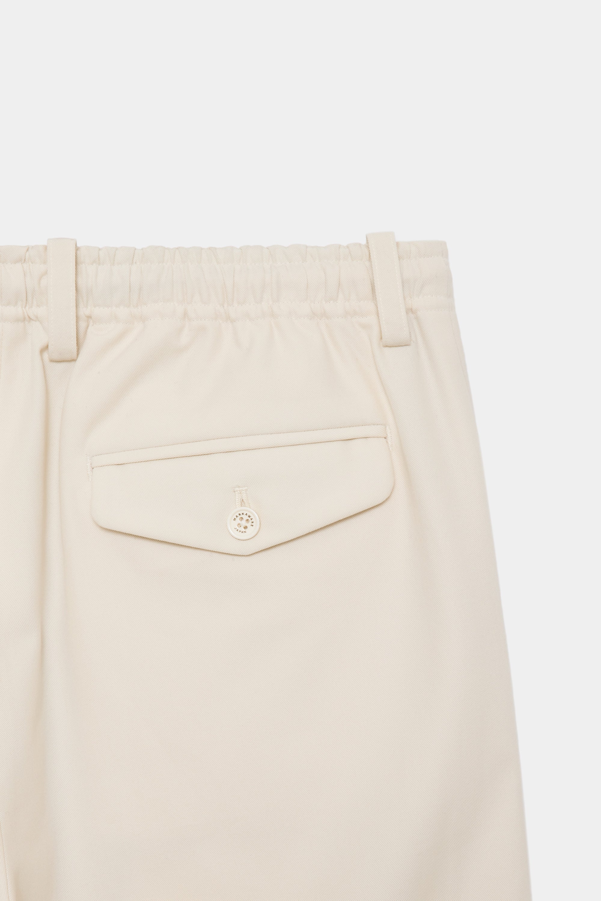 ORGANIC COTTON GABARDINE TRIPLE PLEATED EASY TROUSERS, Off