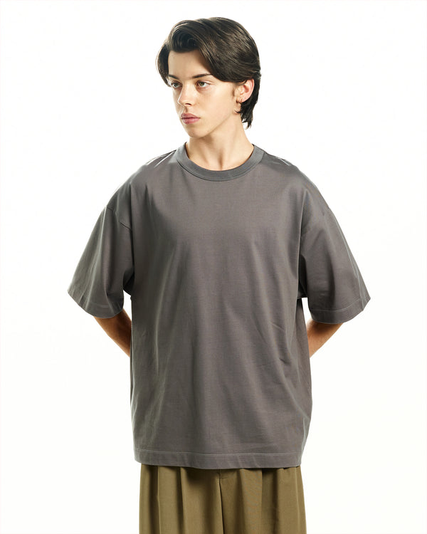 ORGANIC GIZA 60/3 KNIT COMFORT FIT TEE Ⅱ, Slate Gray