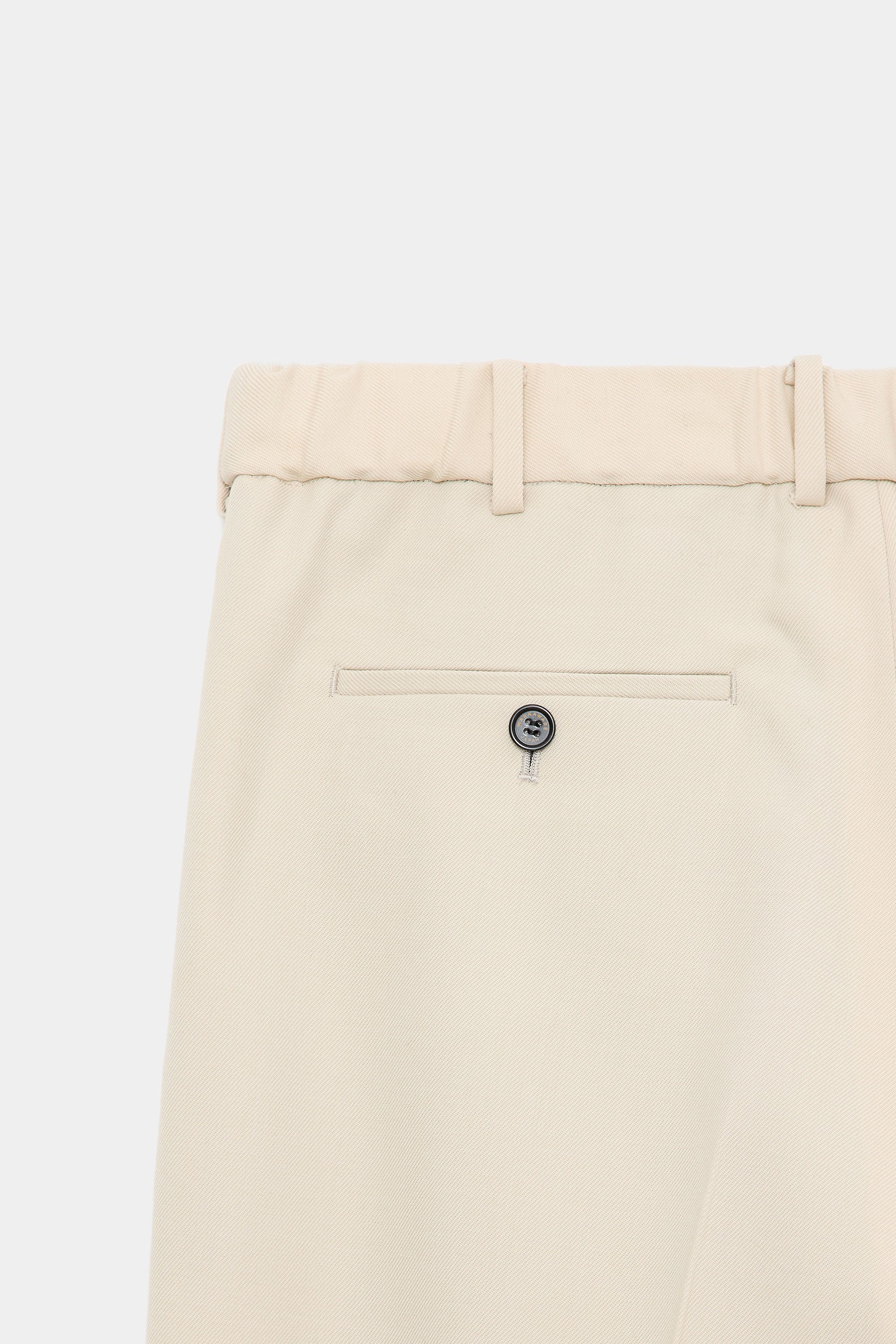 ORGANIC WOOL SURVIVAL CLOTH DOUBLE PLEATED TROUSERS, Dirty White