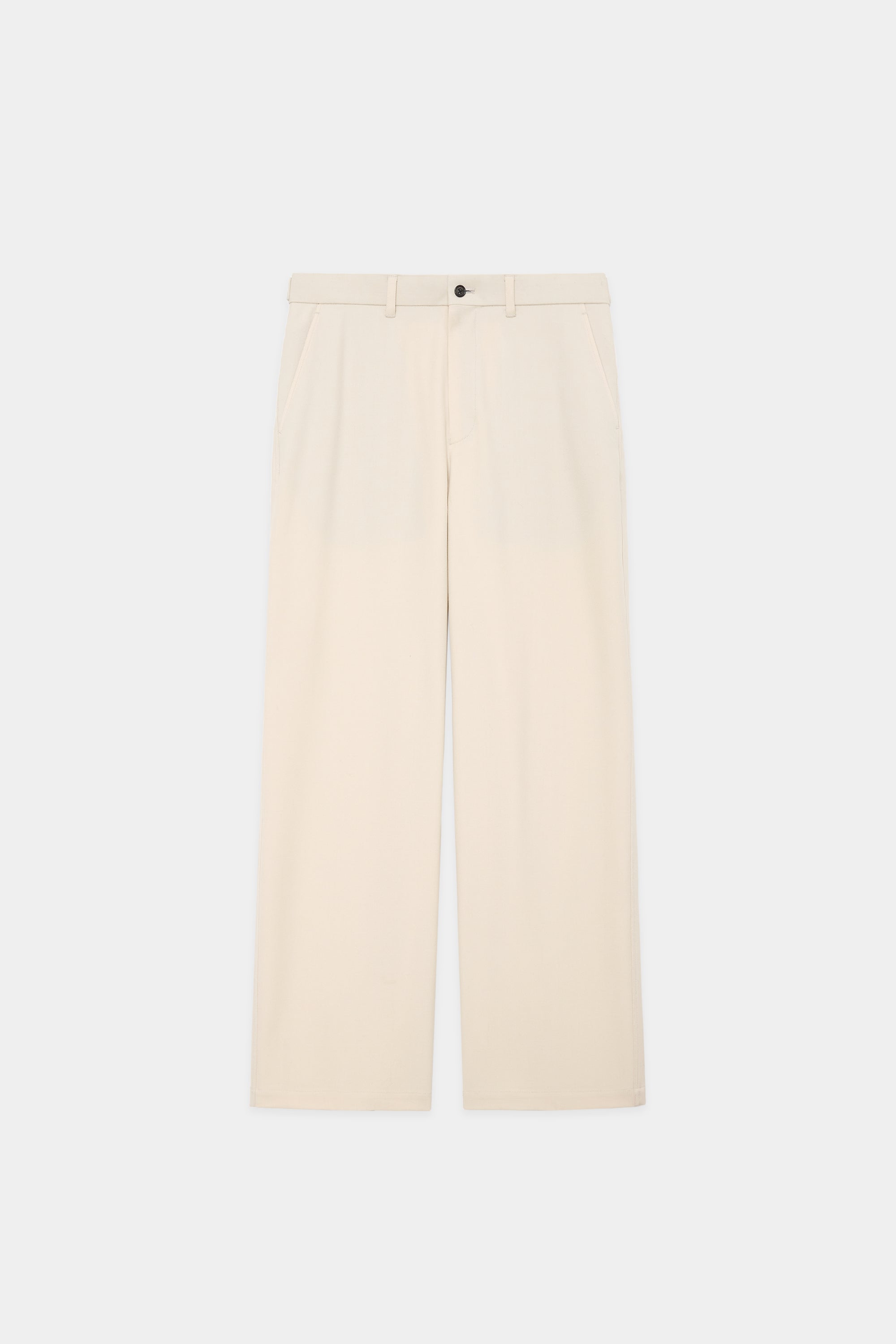 ORGANIC WOOL SURVIVAL CLOTH WIDE CARPENTER TROUSERS, Dirty White