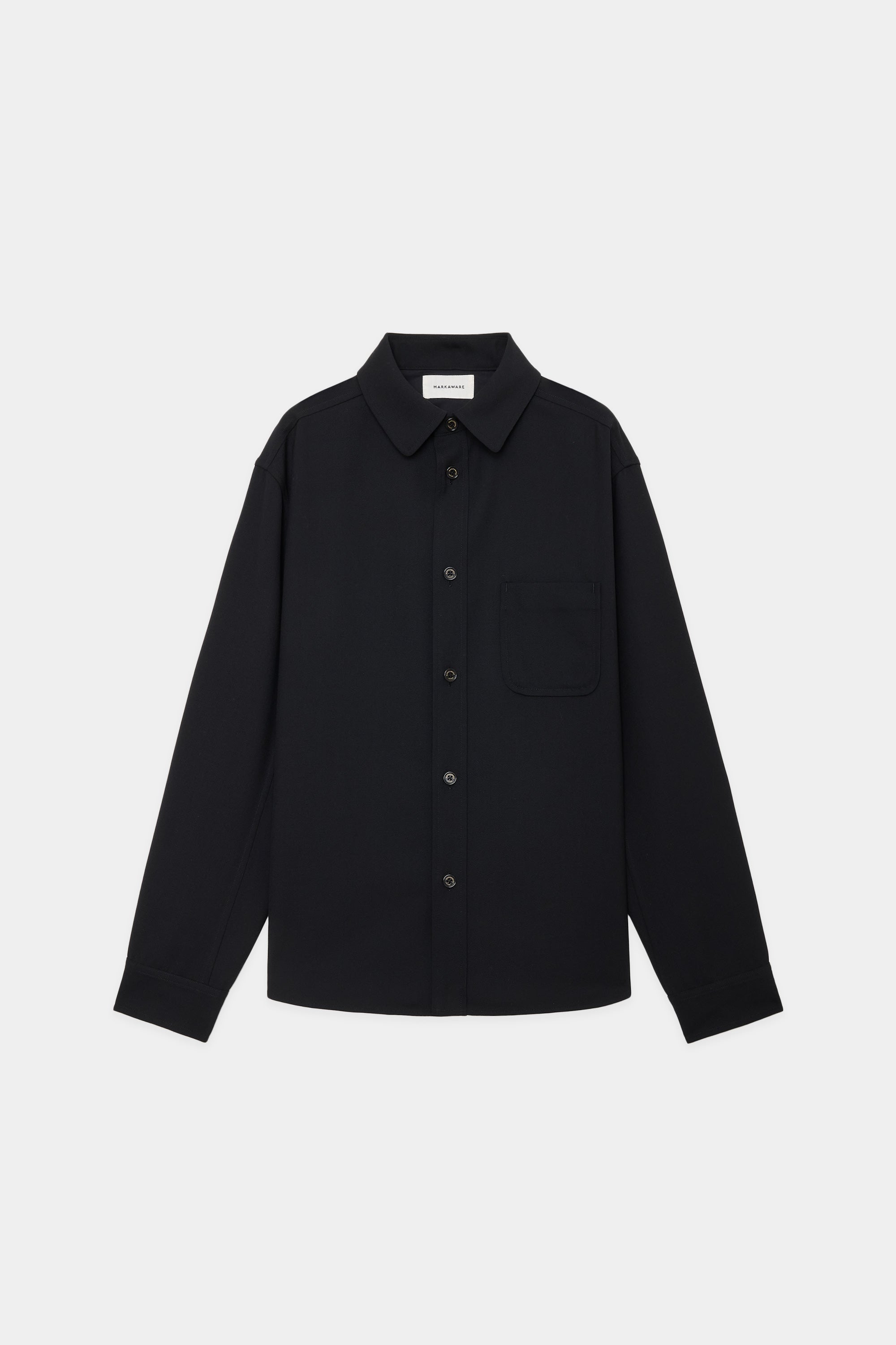 ORGANIC WOOL SURVIVAL CLOTH OVER SHIRT, Black