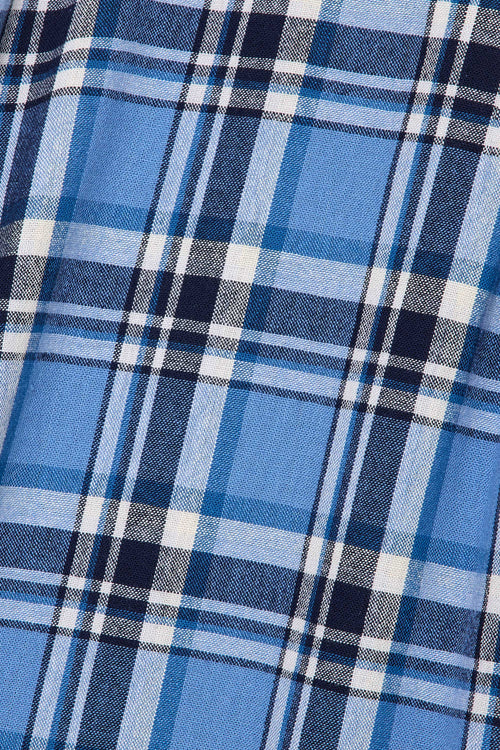 WASHABLE WOOLEN CHECK COMFORT FIT SHIRT, Blue Check