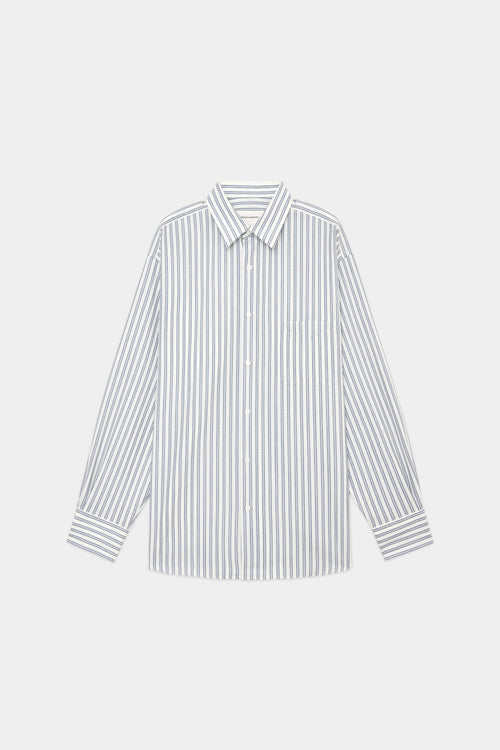 2/90 WASHABLE WOOL OXFORD COMFORT FIT SHIRT, White × Blue ST