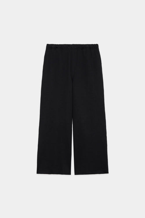 ORGANIC COTTON HEAVY FLEECE WIDE GYM PANTS, Black