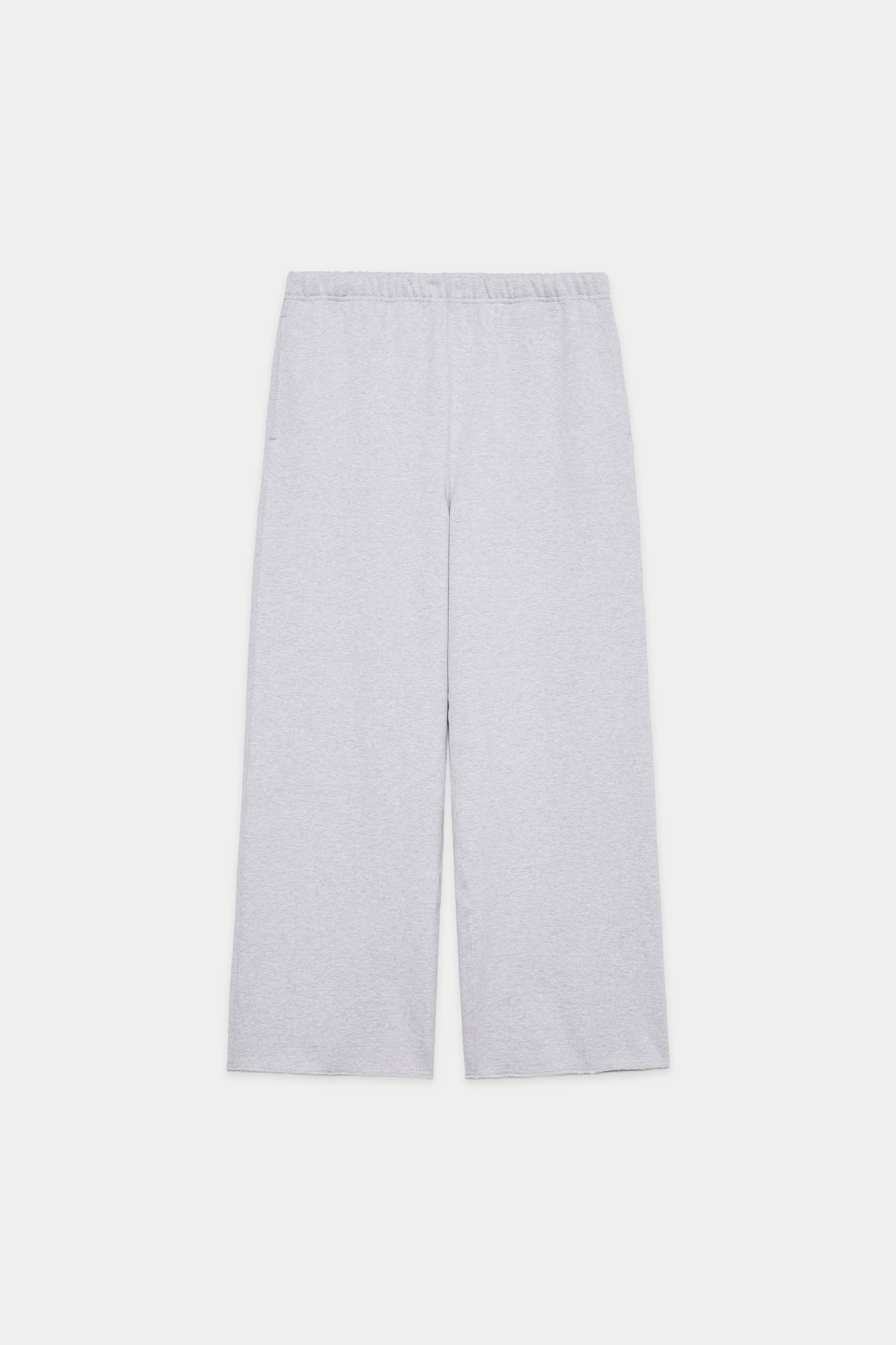 ORGANIC COTTON HEAVY FLEECE WIDE GYM PANTS, Ash Gray