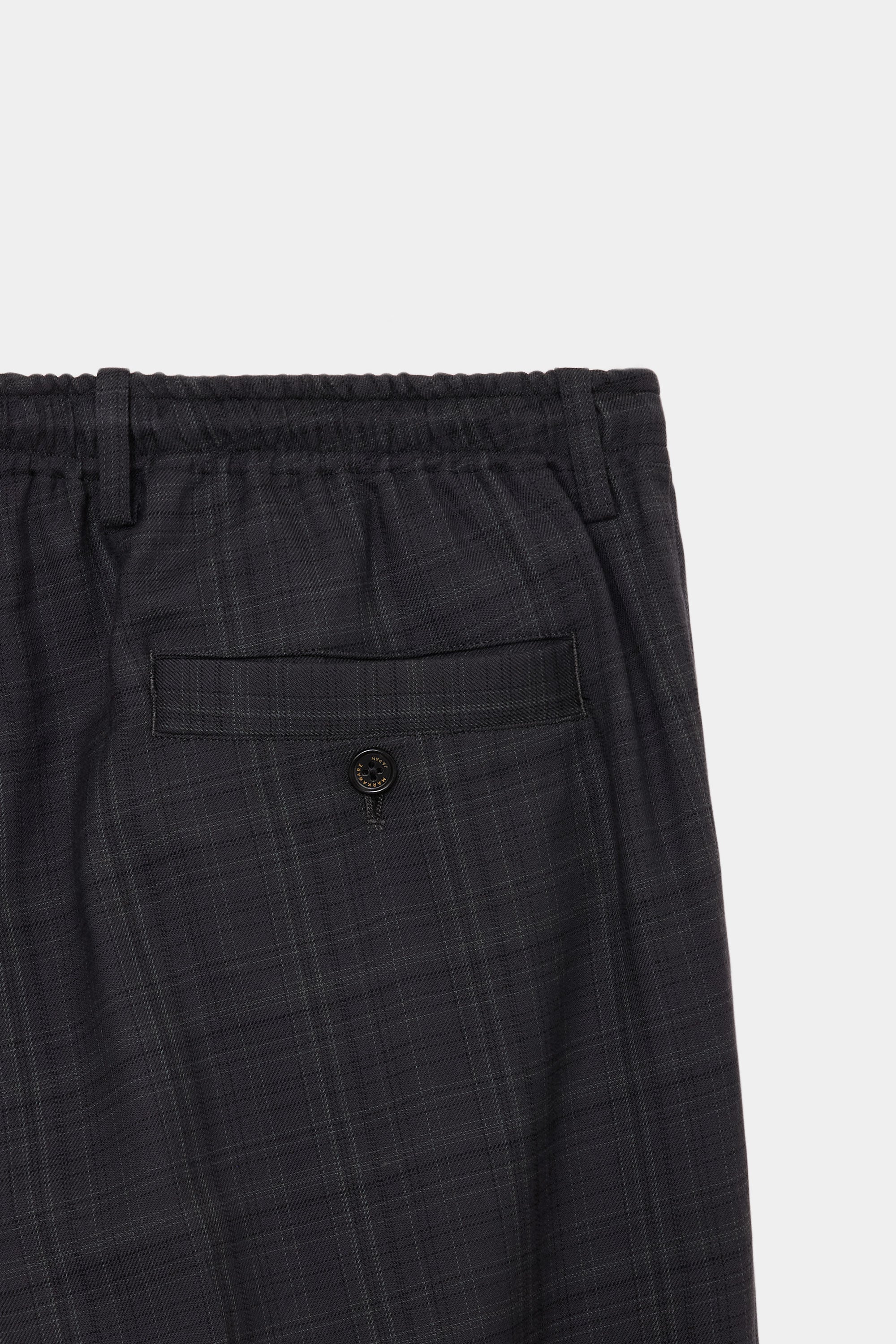 ORGANIC WOOL CHECK VIYELLA DOUBLE PLEATED EASY TROUSERS, Charcoal Check