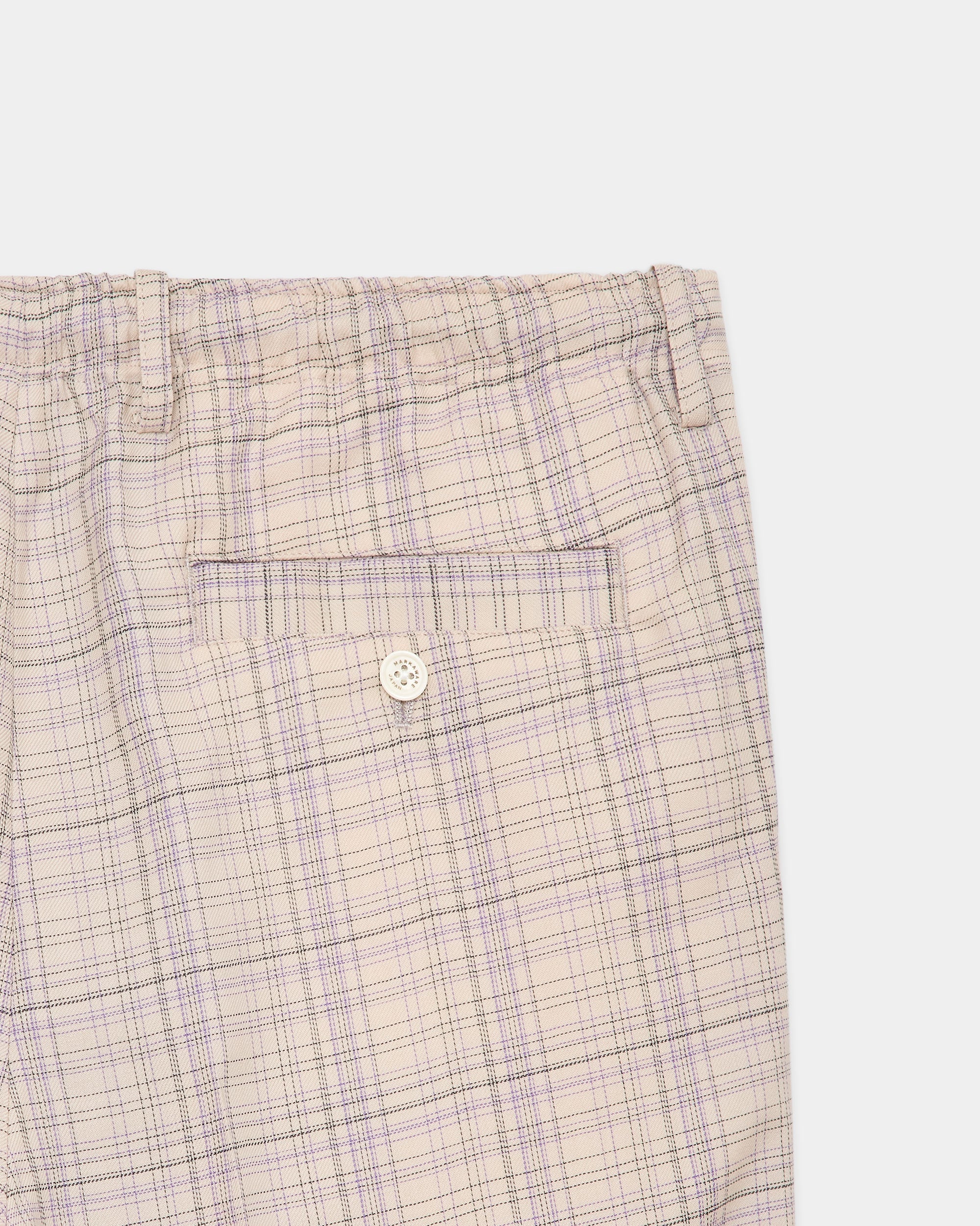 ORGANIC WOOL CHECK VIYELLA DOUBLE PLEATED EASY TROUSERS, Graige Check