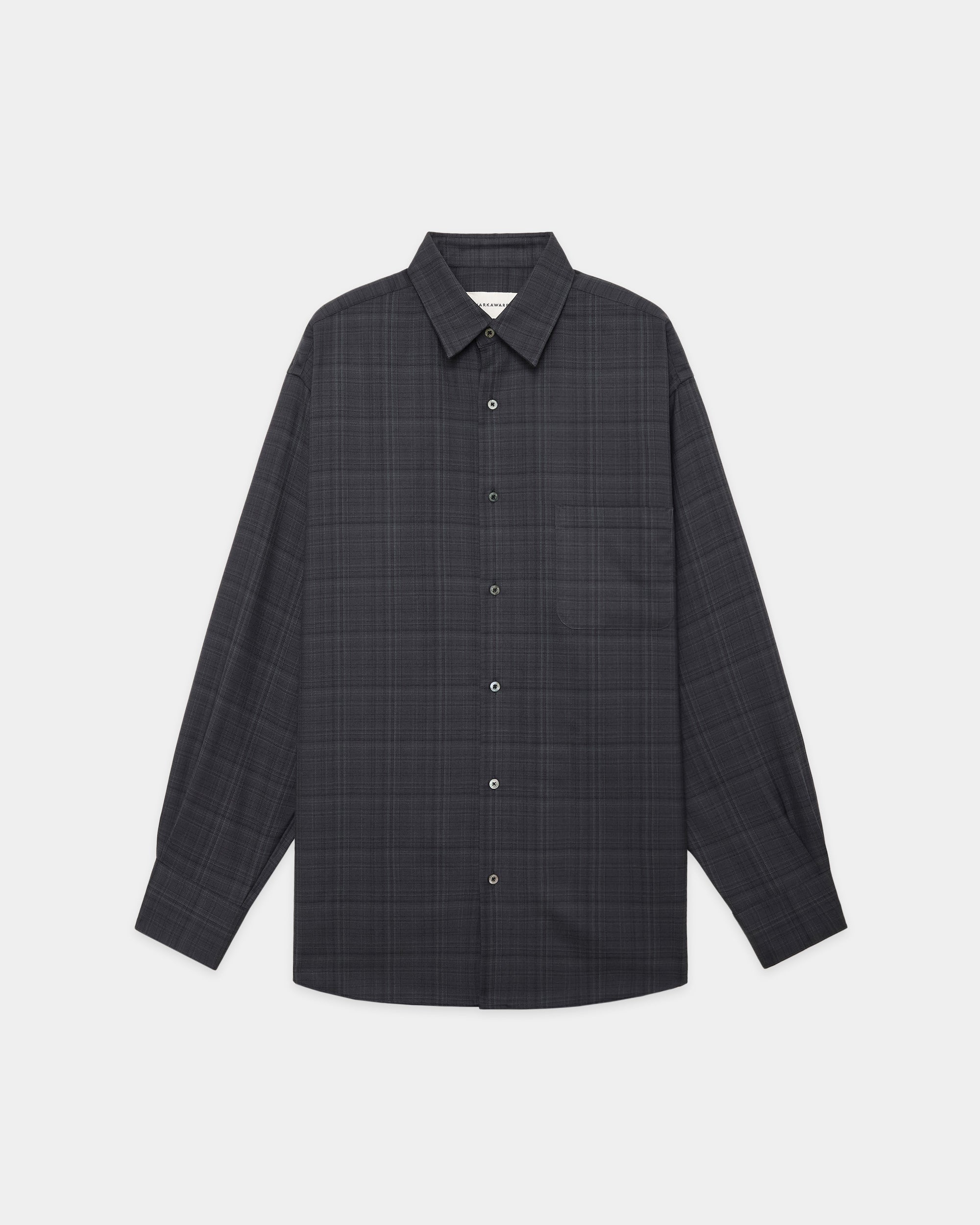 ORGANIC WOOL CHECK VIYELLA COMFORT FIT SHIRT, Charcoal Check