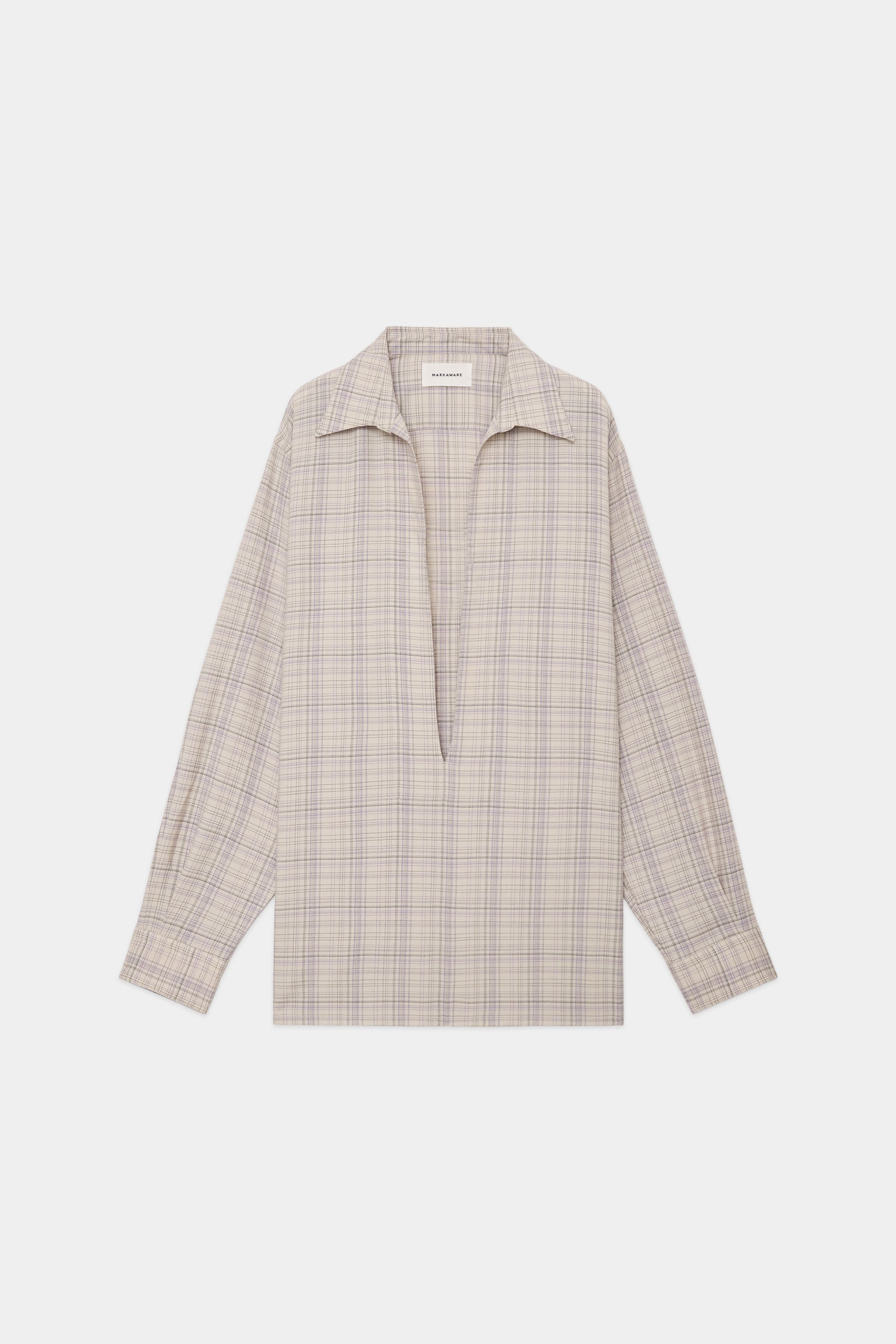 ORGANIC WOOL CHECK VIYELLA VAREUSE SHIRT, Graige Check