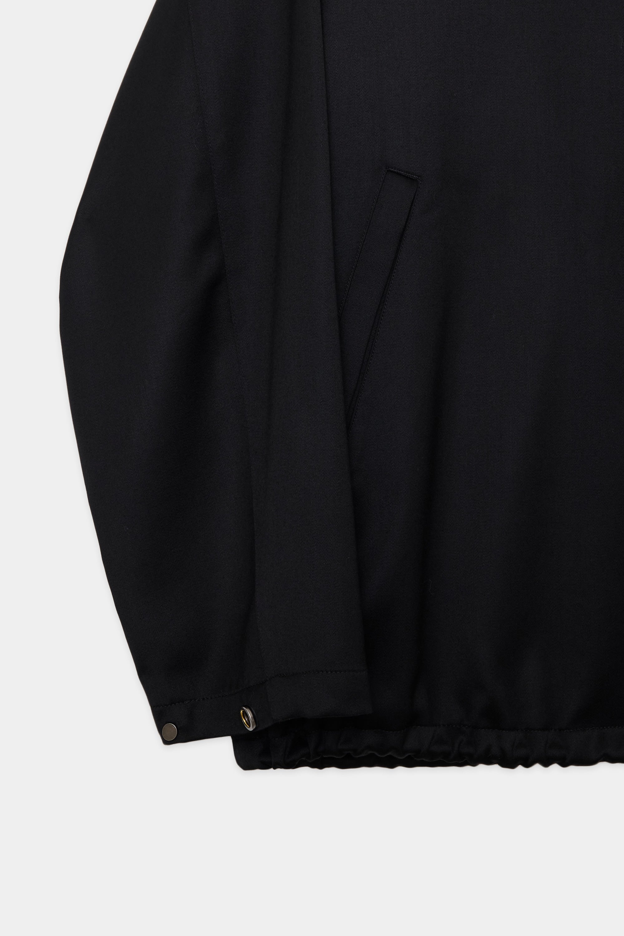 CASHMERE SATIN COACH JACKET, Black